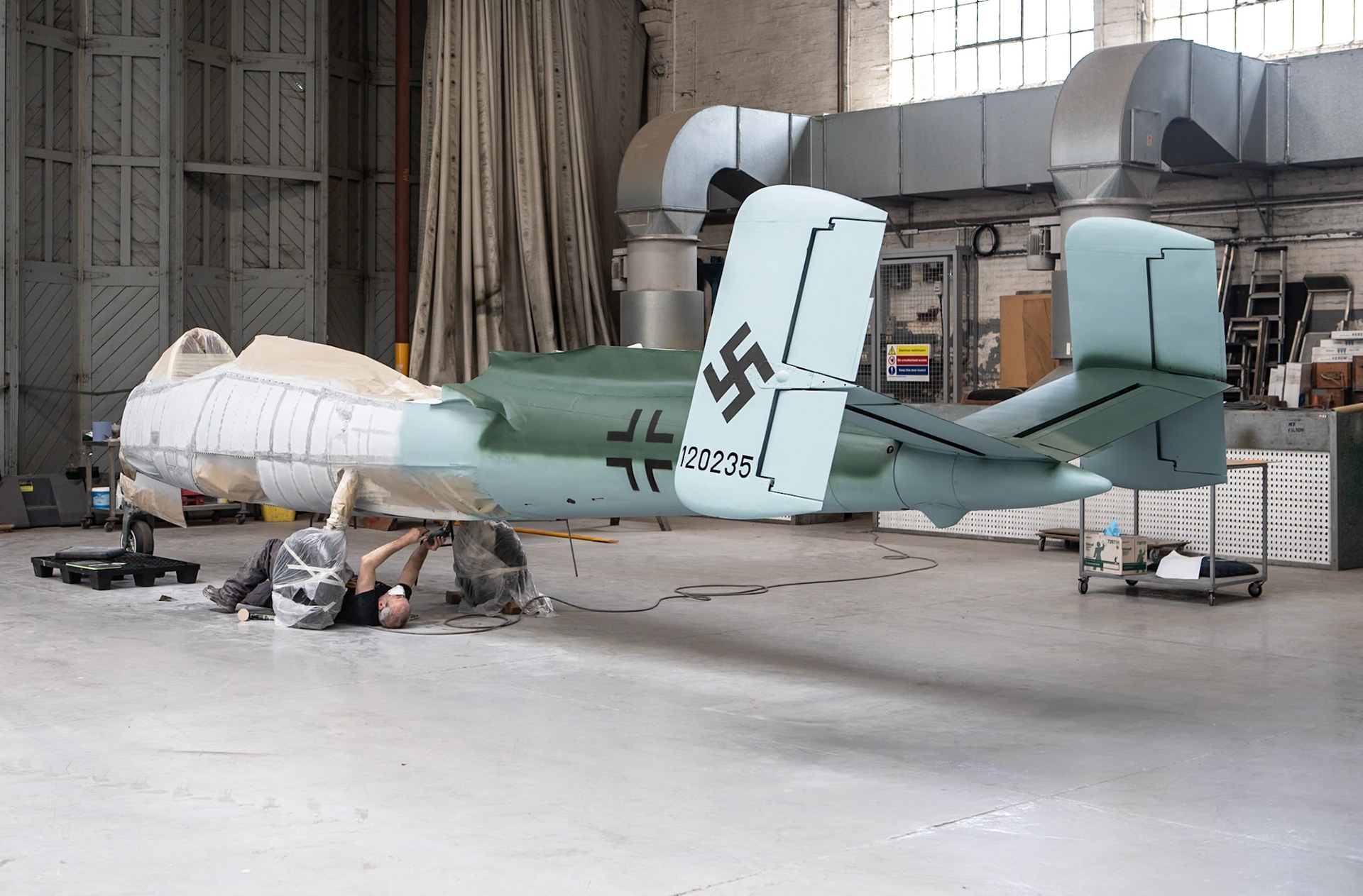The Heinkel He 162 Volksjäger (German, "People's Fighter") is a German single-engine, jet-powered fighter aircraft fielded by the Luftwaffe late in World War II.