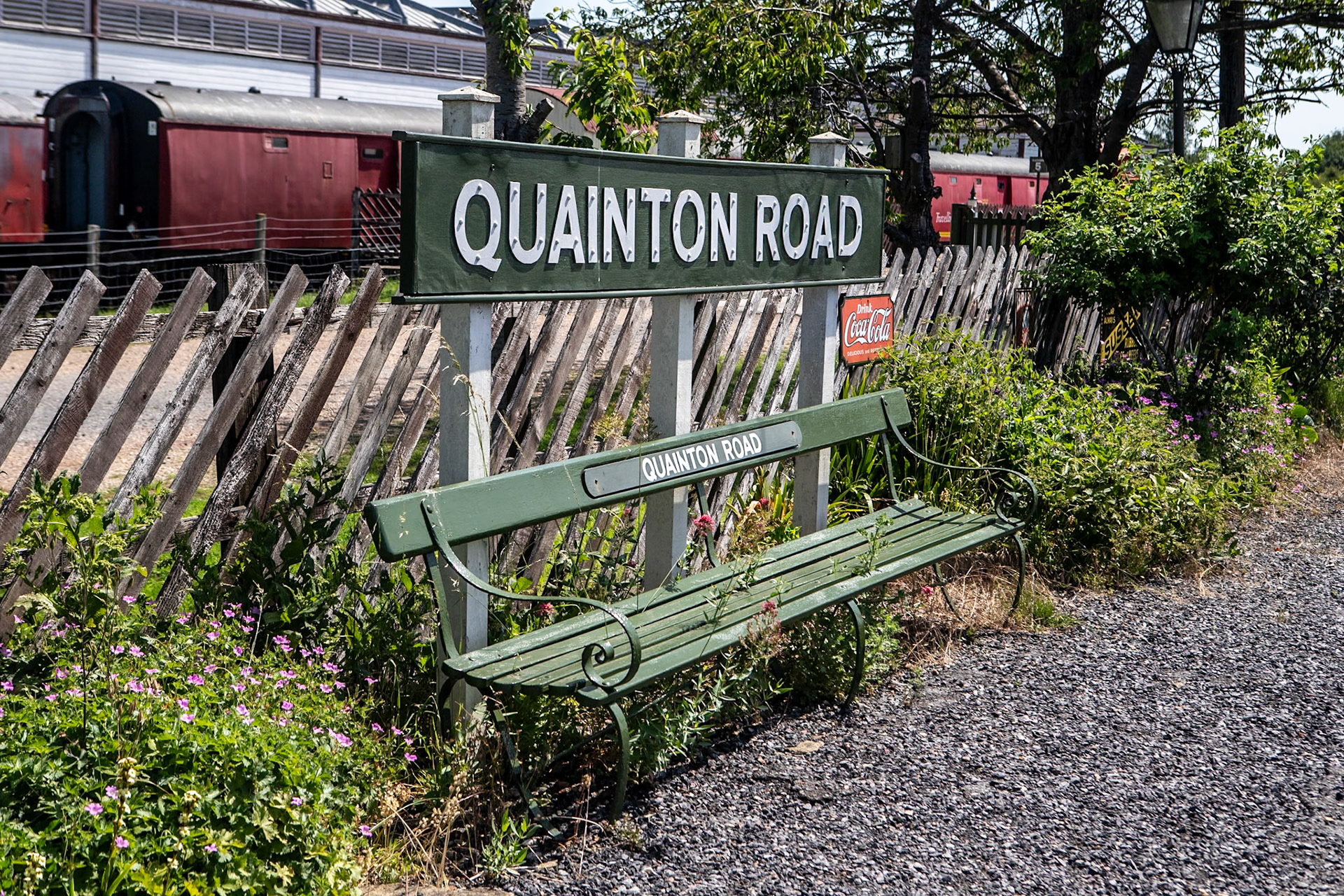 Quainton Road railway station served the area of Quainton, in Buckinghamshire, England; it is sited 44 miles (71 km) from London. Built by the Aylesbury and Buckingham Railway, it was the result of pressure from the 3rd Duke of Buckingham to route the railway near his home at Wotton House and to open a railway station at the nearest point to it. Serving a relatively underpopulated area, Quainton Road was a crude railway station, described as "extremely primitive".