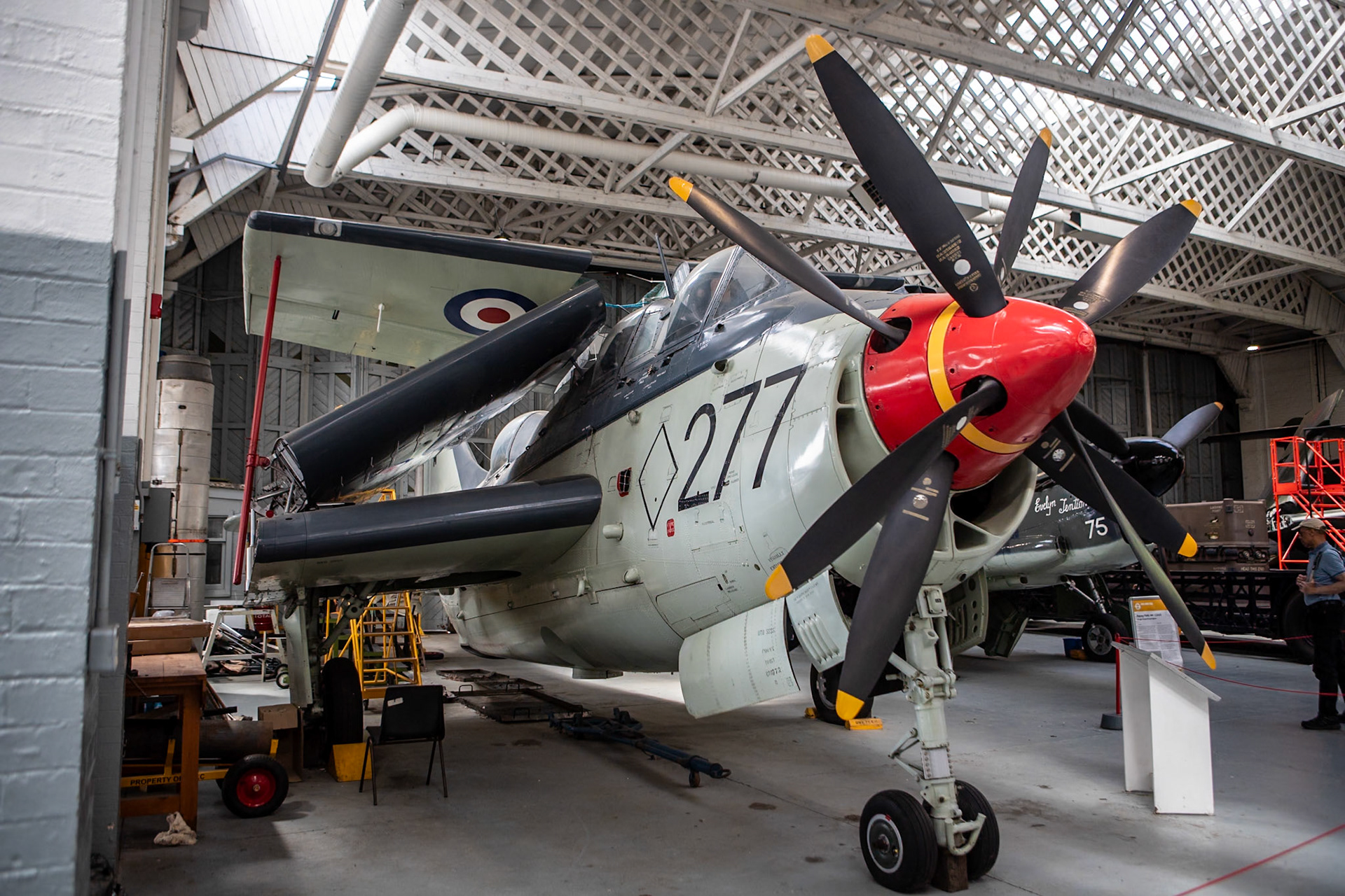 The Fairey Gannet is a carrier-borne aircraft that was designed and produced by the British aircraft manufacturer the Fairey Aviation Company. It was developed for the Royal Navy, being the first fixed-wing aircraft to combine both the search and strike portions of anti-submarine warfare (ASW) operations to be operated by the Fleet Air Arm (FAA)