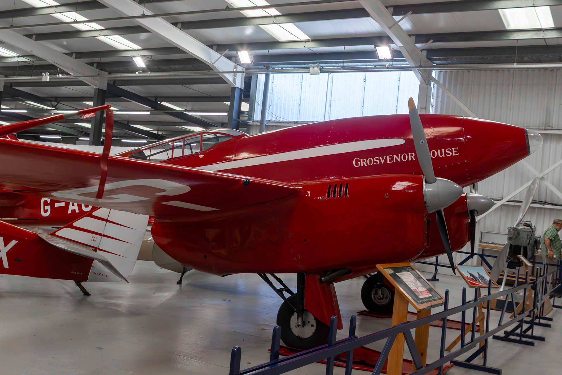 The de Havilland DH.88 Comet is a British two-seat, twin-engined aircraft built by the de Havilland Aircraft Company. It was developed specifically to participate in the 1934 England-Australia MacRobertson Air Race from the United Kingdom to Australia.Development of the Comet was seen as both a prestige project and an entry into the use of modern techniques. It was designed to meet the specific requirements of the race. It was the first British aircraft to incorporate in one airframe all the elements of the modern high speed aircraft - stressed-skin construction, cantilever monoplane flying surfaces, retractable undercarriage, landing flaps, variable-pitch propellers and an enclosed cockpit.Three Comets were produced for the race, all for private owners, at the discounted price of £5,000 per aircraft. The aircraft had a rapid development process, performing its maiden flight only six weeks before the race. Comet G-ACSS Grosvenor House eventually won the race. Another two Comets were built after the race. Comets established many aviation records, both during the race and afterwards, and also took part in further races. Three were bought and evaluated by national governments, typically as mail planes. Two Comets, G-ACSS and G-ACSP, survived while a number of full-scale replicas have also been constructed.