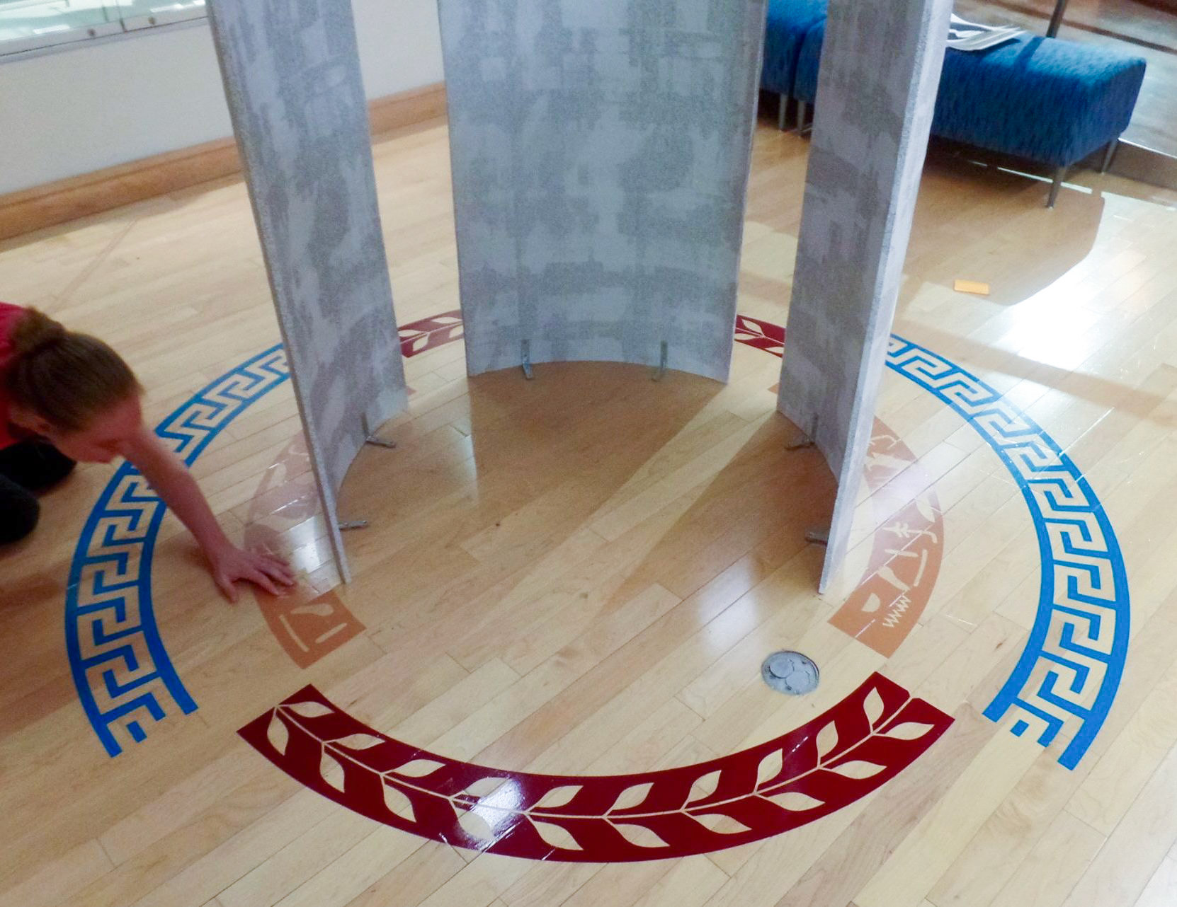 The exhibit had to be constructed on a modest budget and disassemble quickly
