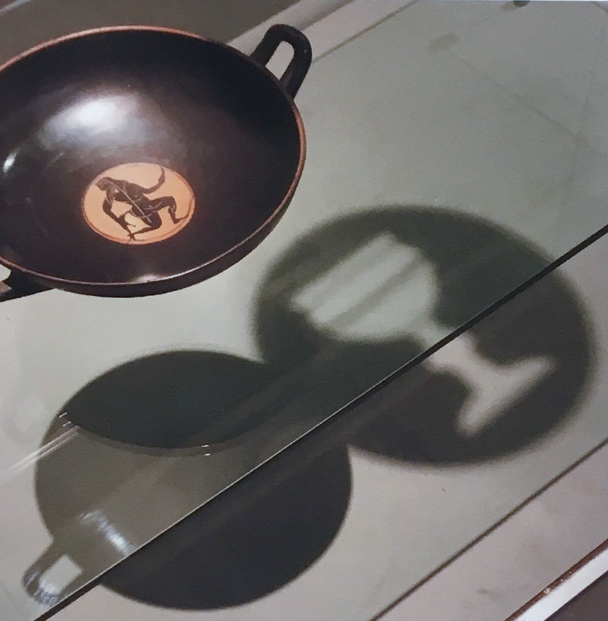 Vinyl cuts of the icons were placed near ancient objects to organize a space.