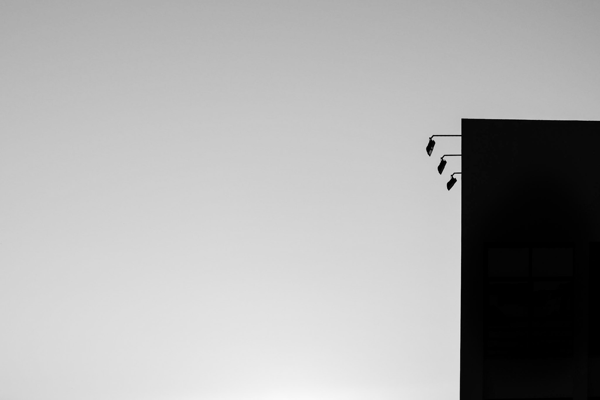 Black and white detail of a build, very contrasty, side view