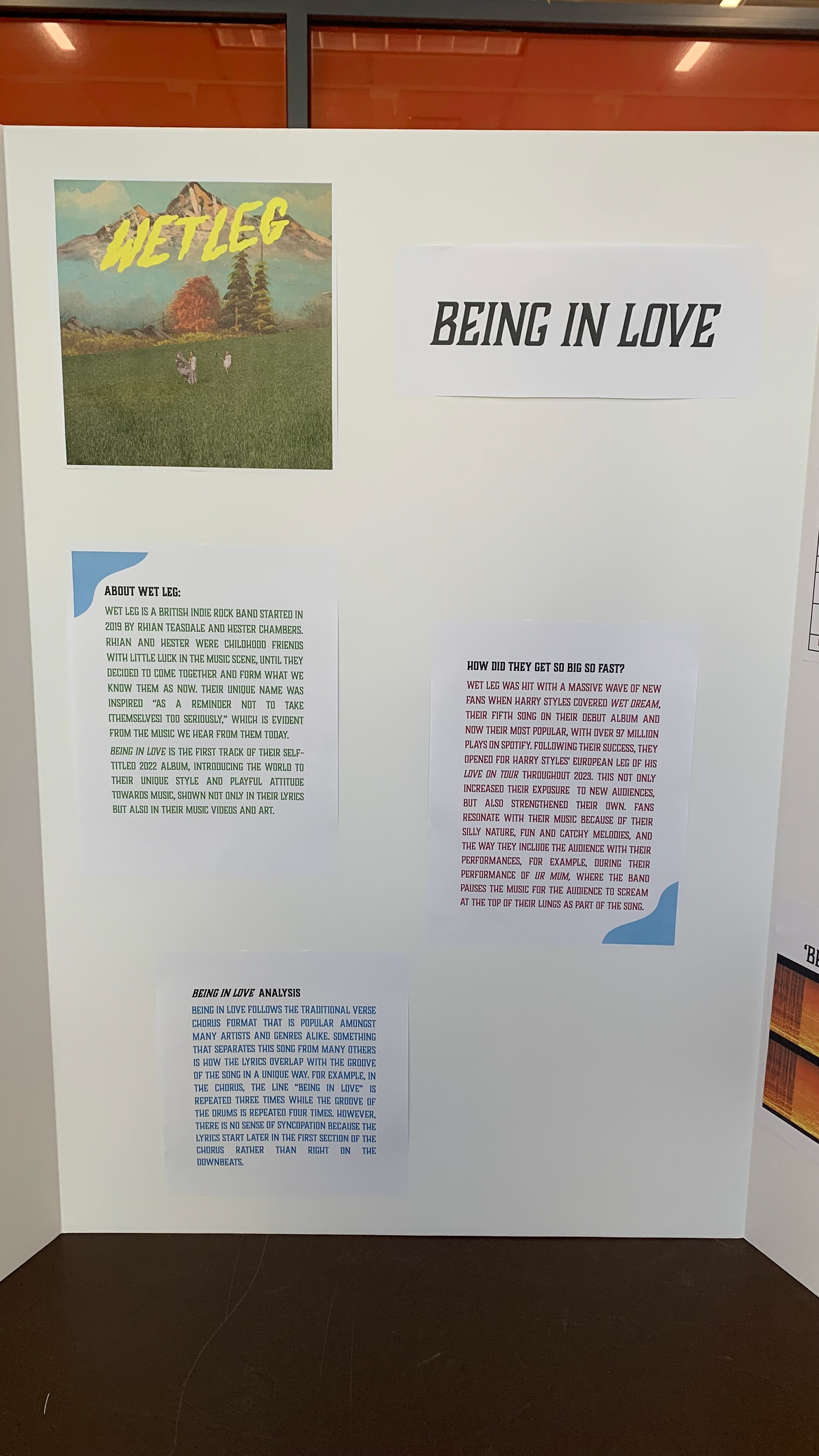 Center panel of "Being in Love" poster.