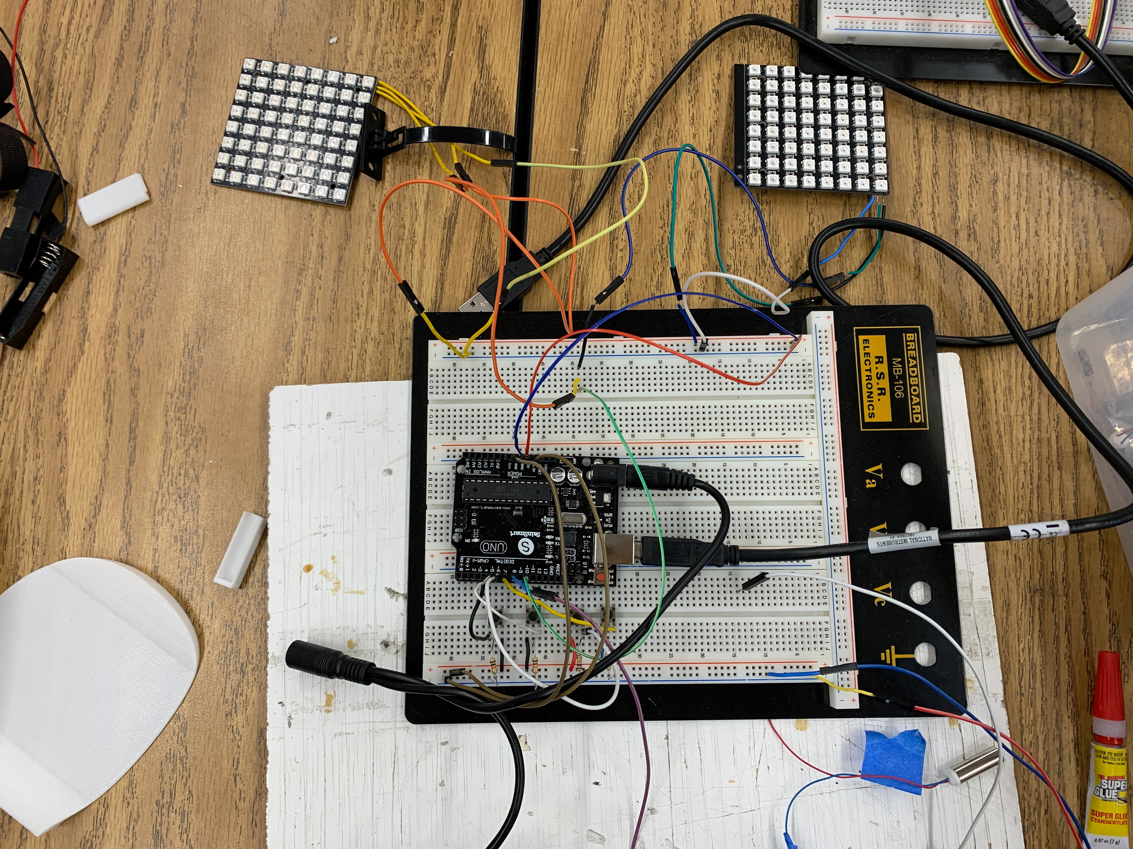 LED panels inegrated into mask