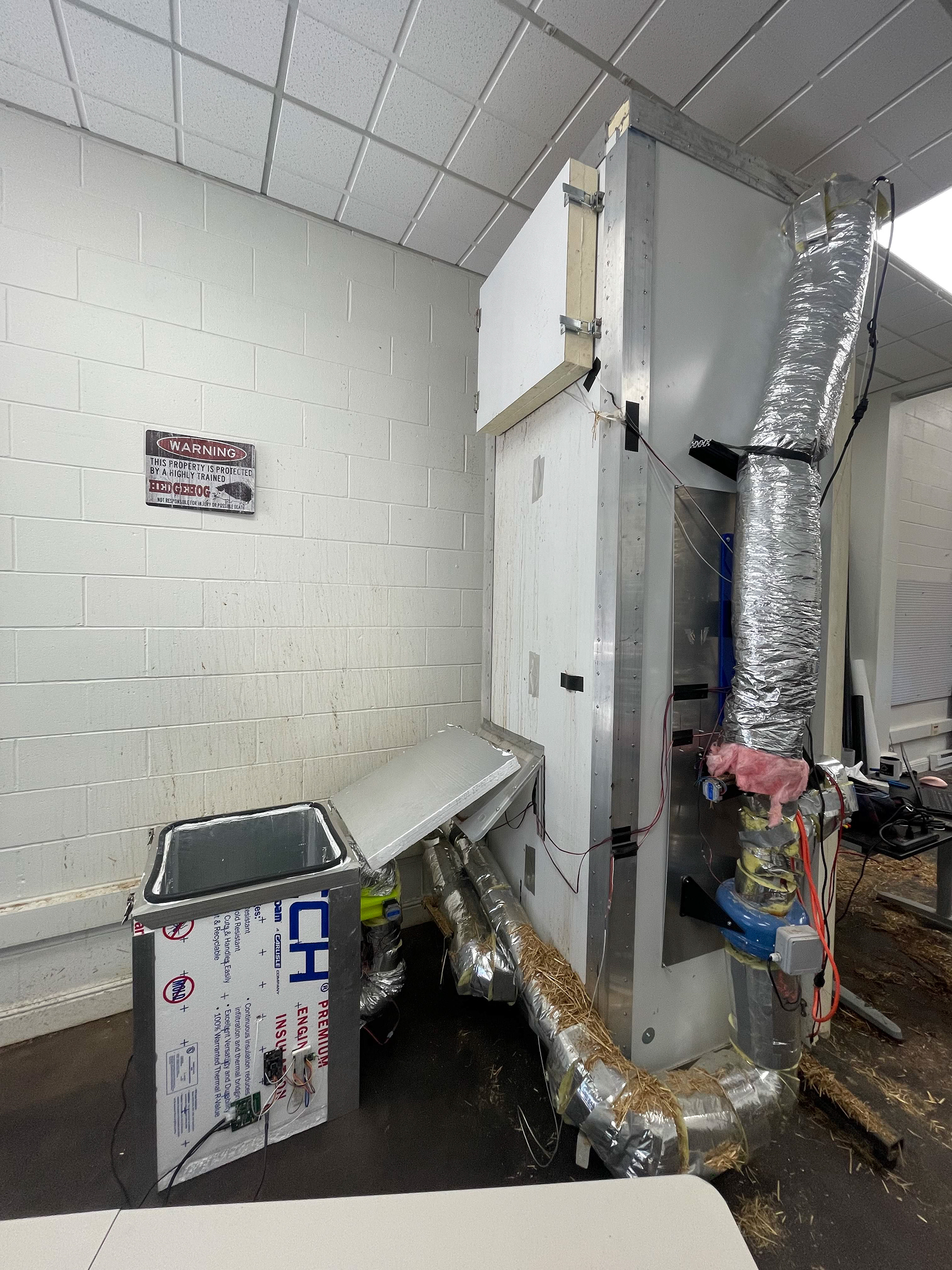 The miniture pastuerization chamber next to the full scale