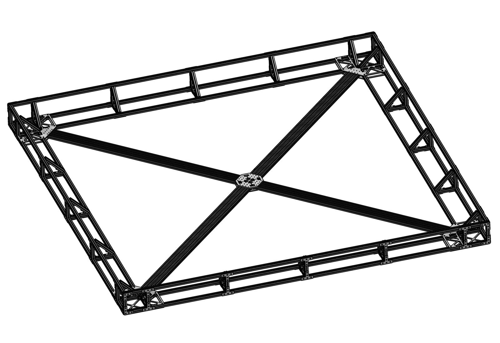 Aluminum frame with triangular braces