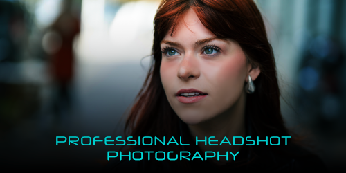 Professional Headshot Portrait of a Model on a city street, Navigation card, theblackgazelle