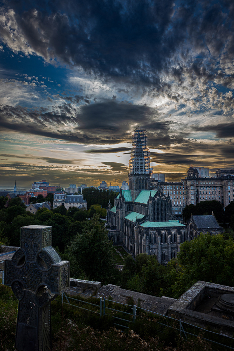 Sunset over Glasgow Cathedral