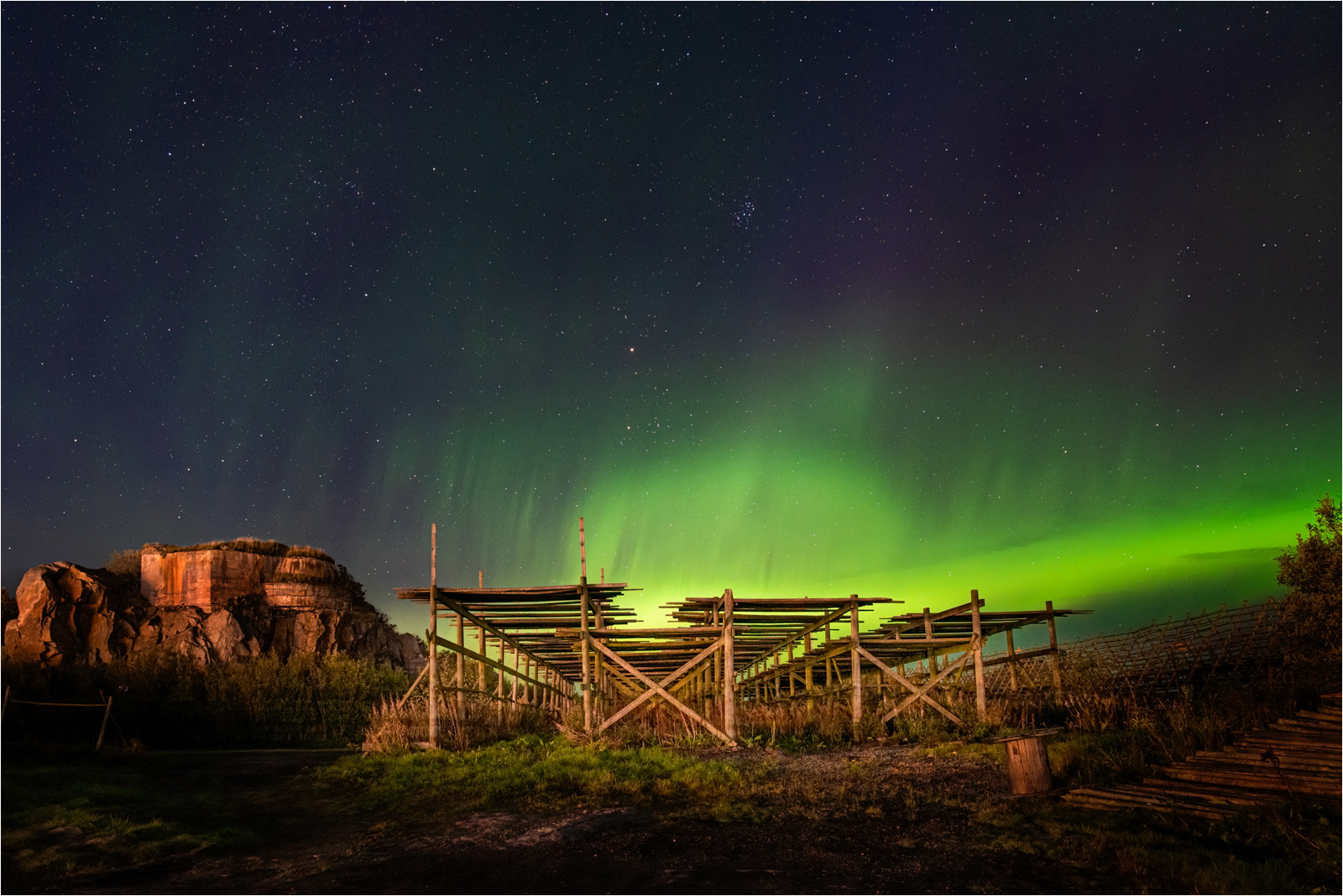 Aurora over the Drying racks 