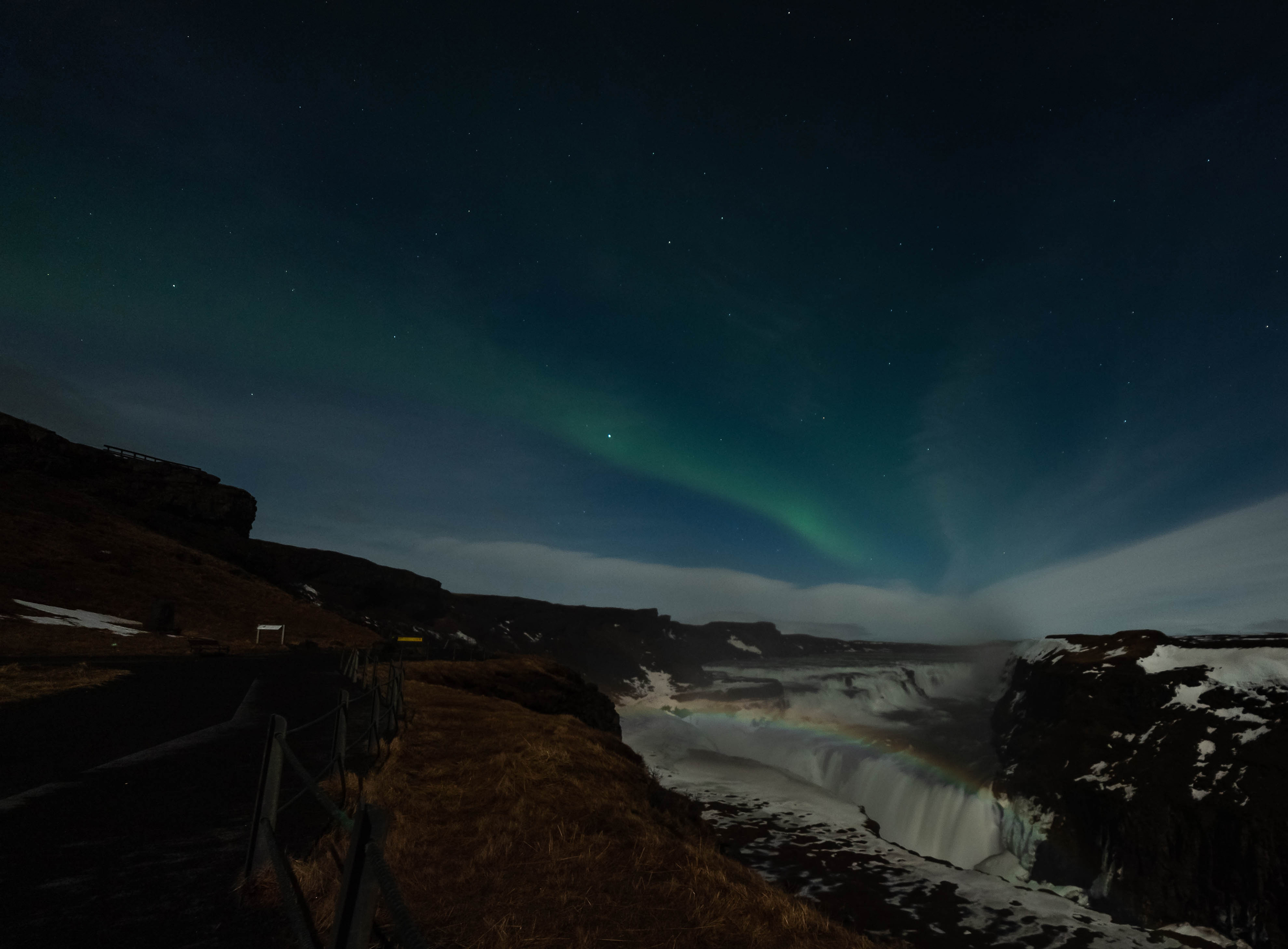 Gullfoss Aurora Borealis