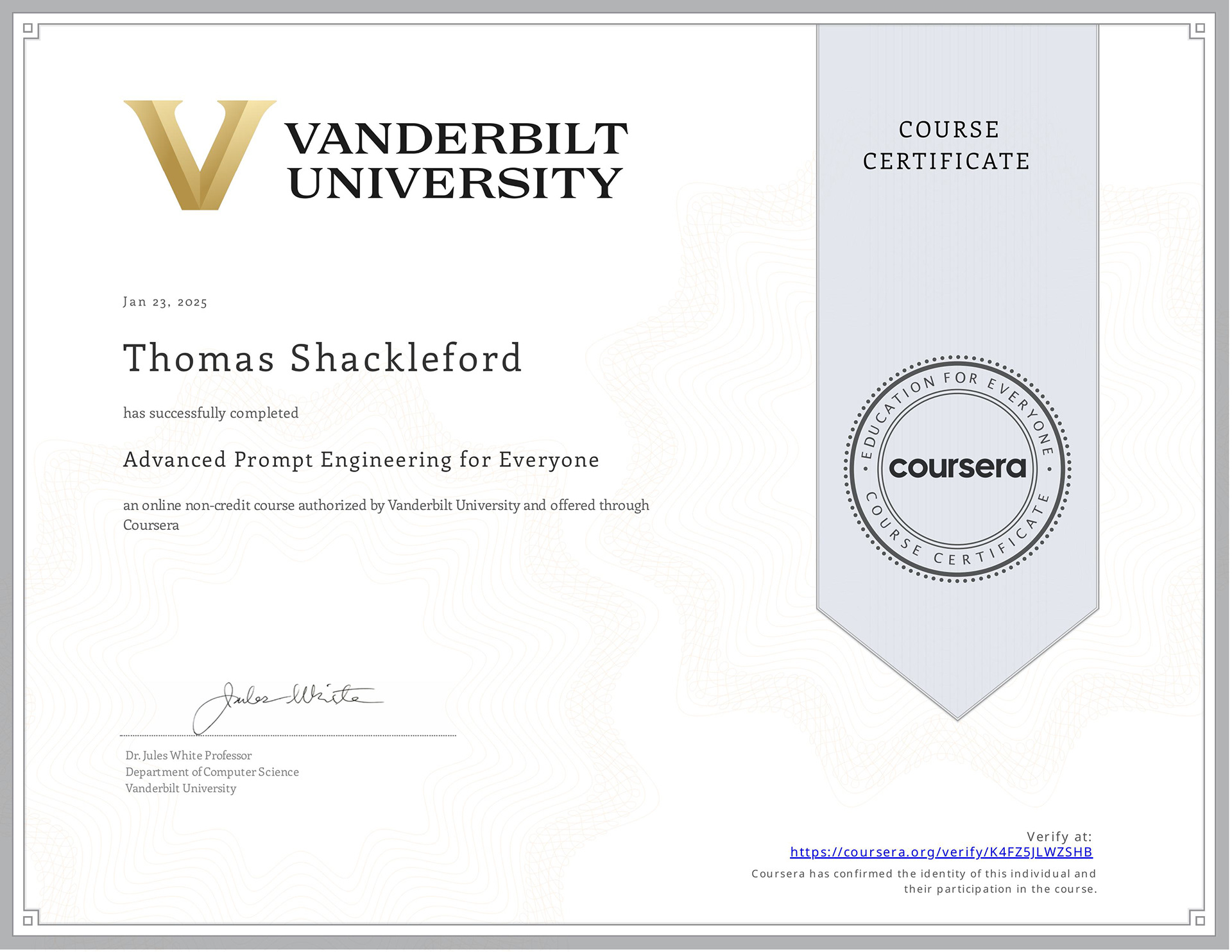 Vanderbilt University Advanced Prompt Engineering For Everyone