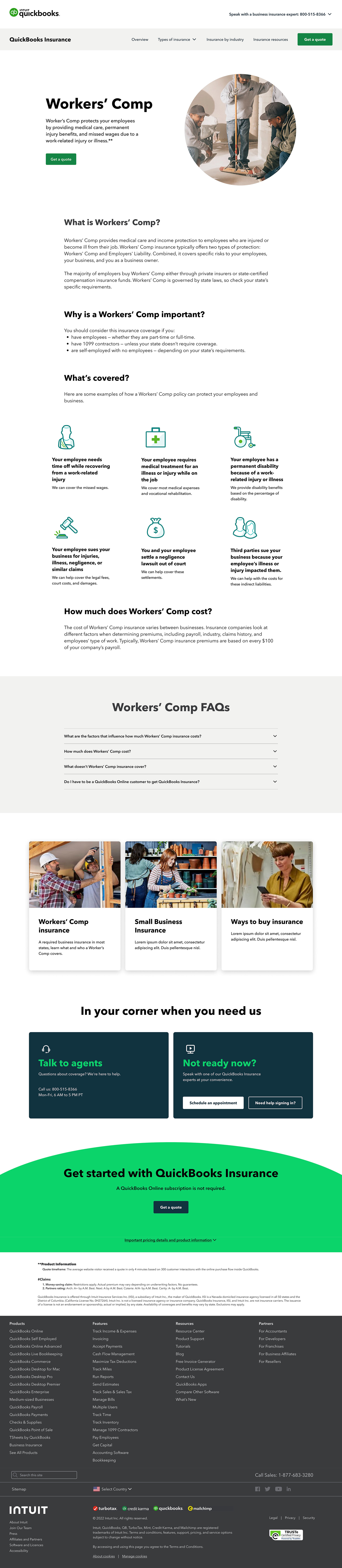 Page from renovated website