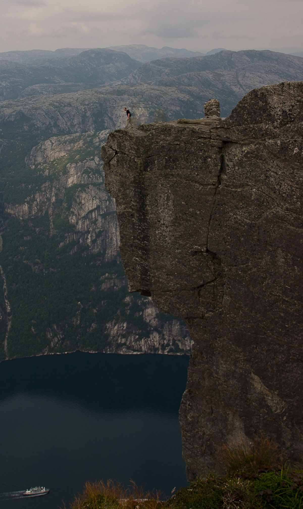 Close to the Kjerag Bolt in Rogaland Norway. Approx 1000m down to sea level.