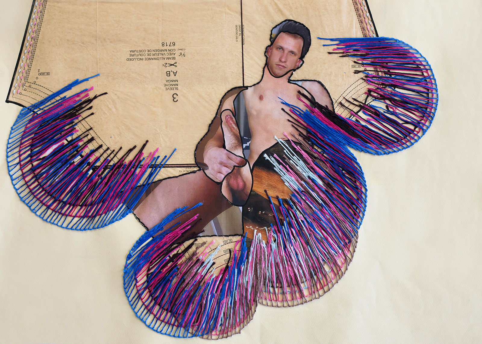 Pattern # 3 | 2019 | Collage and embroidery on paper | 70cm x 50cm