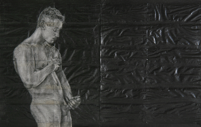 🔴   Pleasuring himSELF ISOLATION #2   |   2020   |   Pencil on fag (cigarette) papers   |   29.7cm x 21cm