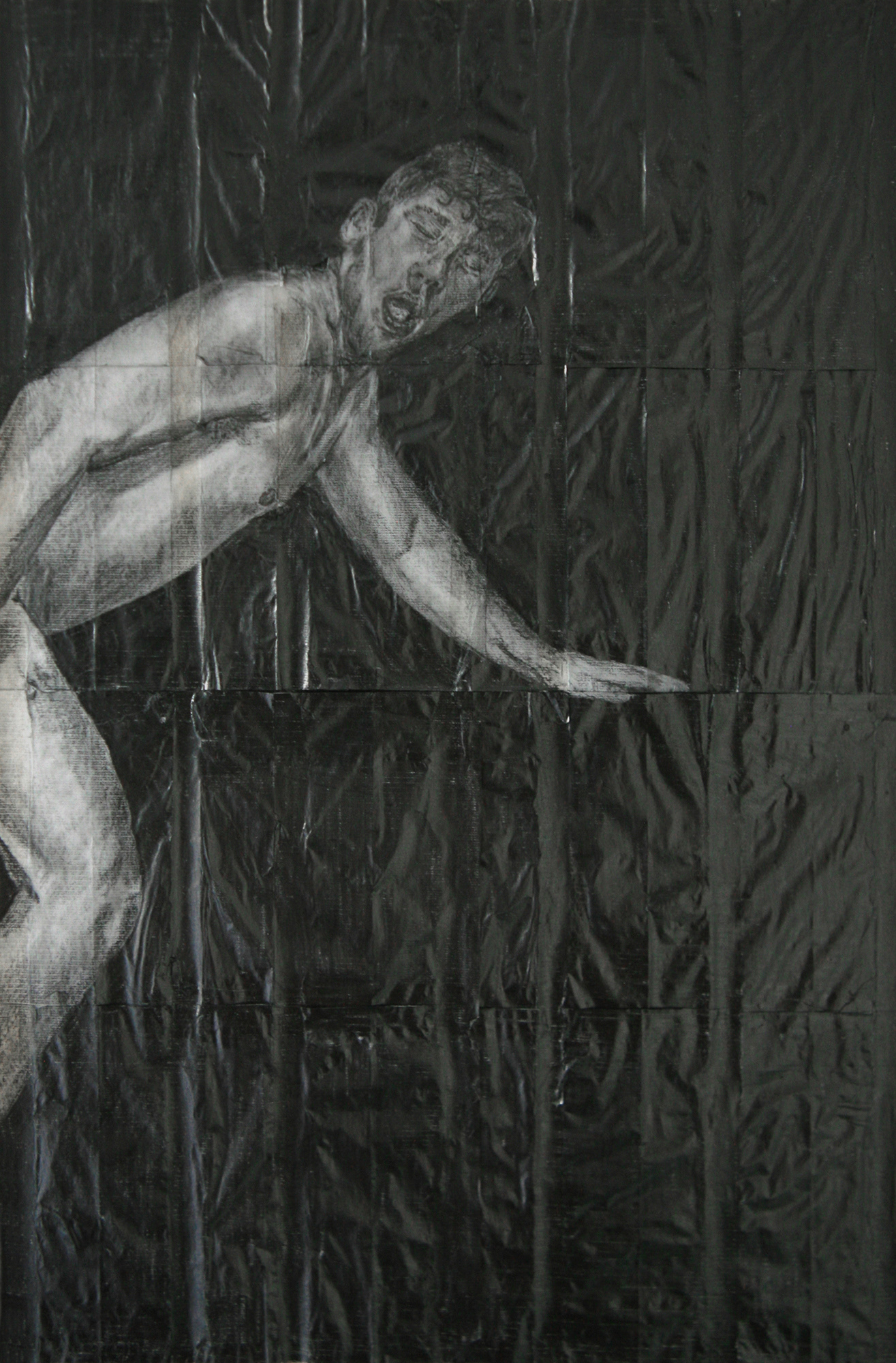 Pleasuring himSELF ISOLATION #3 | 2020 | Pencil on fag (cigarette) papers | 21cm x 29.7cm