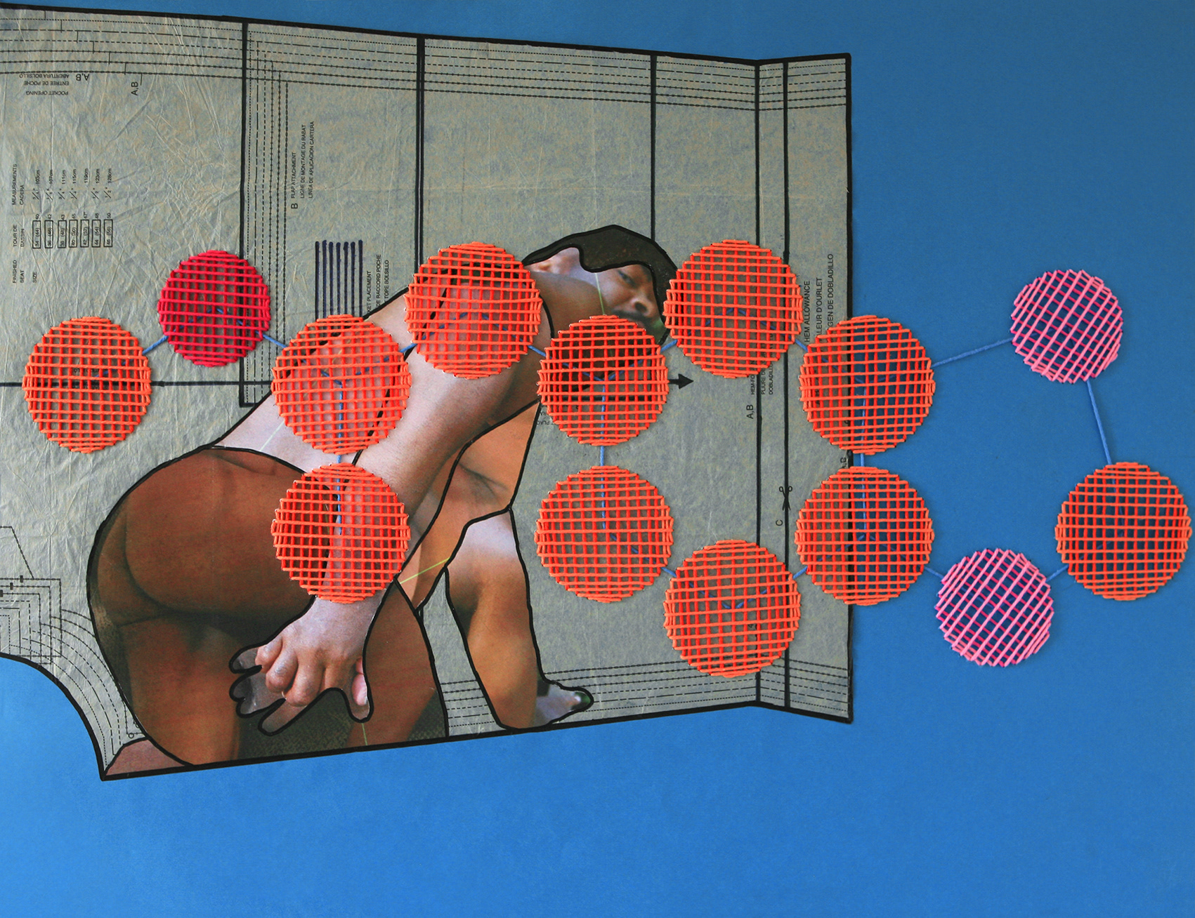 Candy | 2020 | Collage and embroidery on paper | 65cm x 50cm