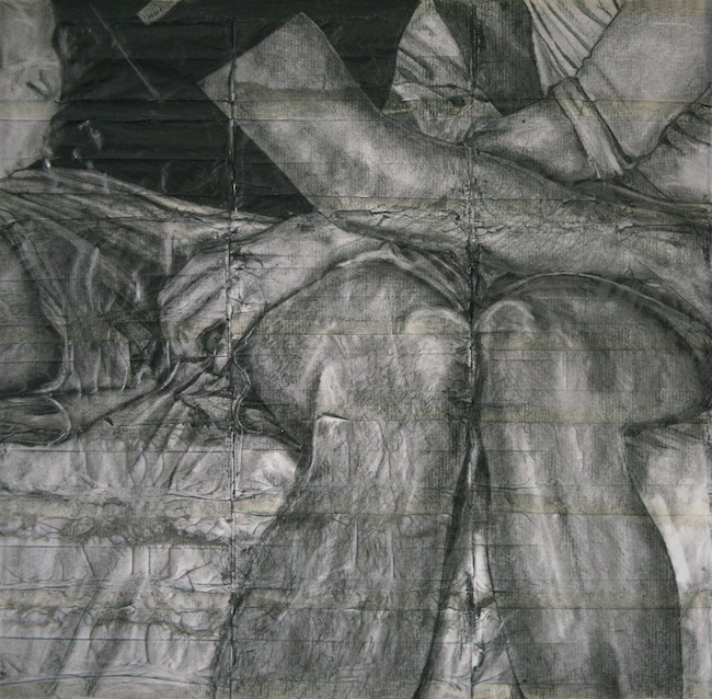 🔴   Paul and Steven # 2   |   2020   |   Pencil on fag (cigarette) papers   |   20.9cm x 20.5cm