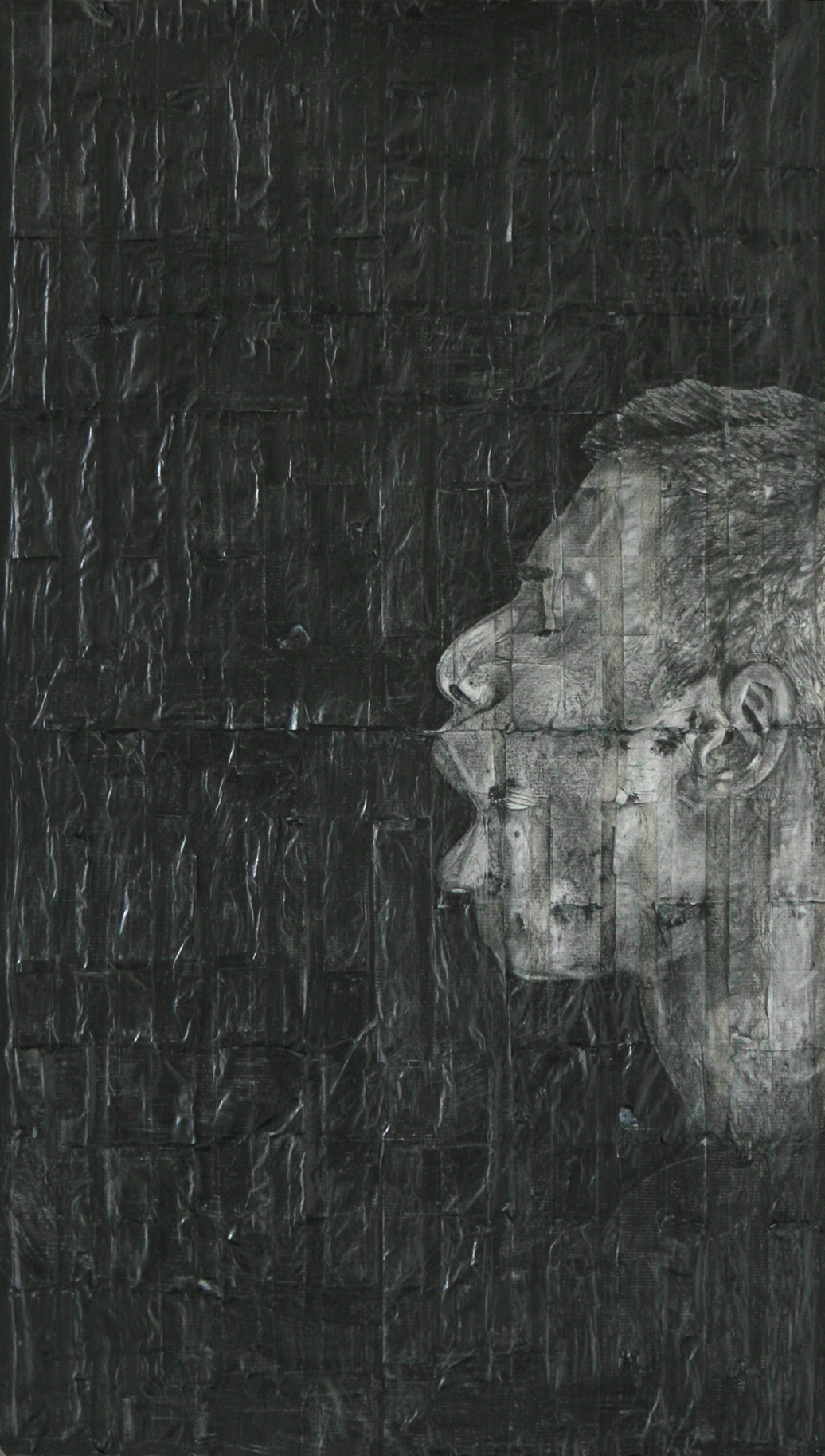 ■■■■■ and Justin | 2020 | Pencil on fag (cigarette) papers | 23.5cm x 41.4cm