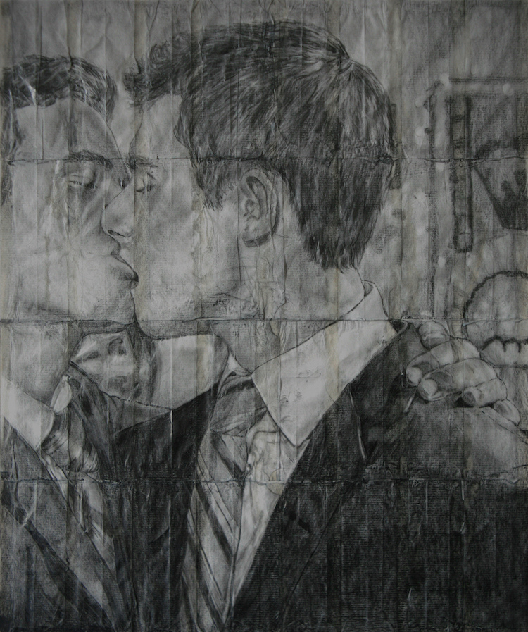 🔴   Kyle and Jake   |   2020   |   Pencil on fag (cigarette) papers   |   23cm x 27.5cm