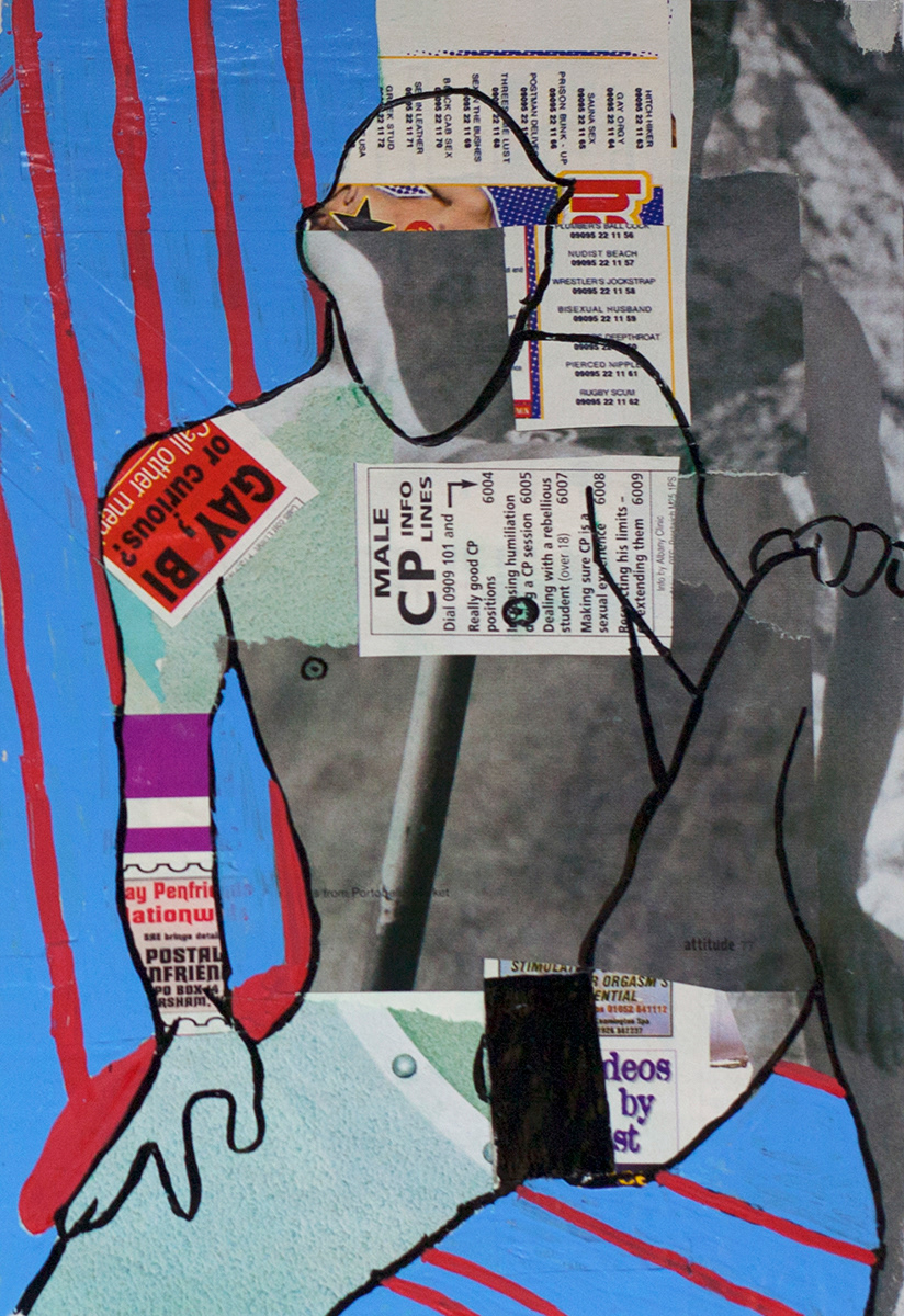 Bryan | 2000 | Gloss paint and collage | 18cm x 25.5cm