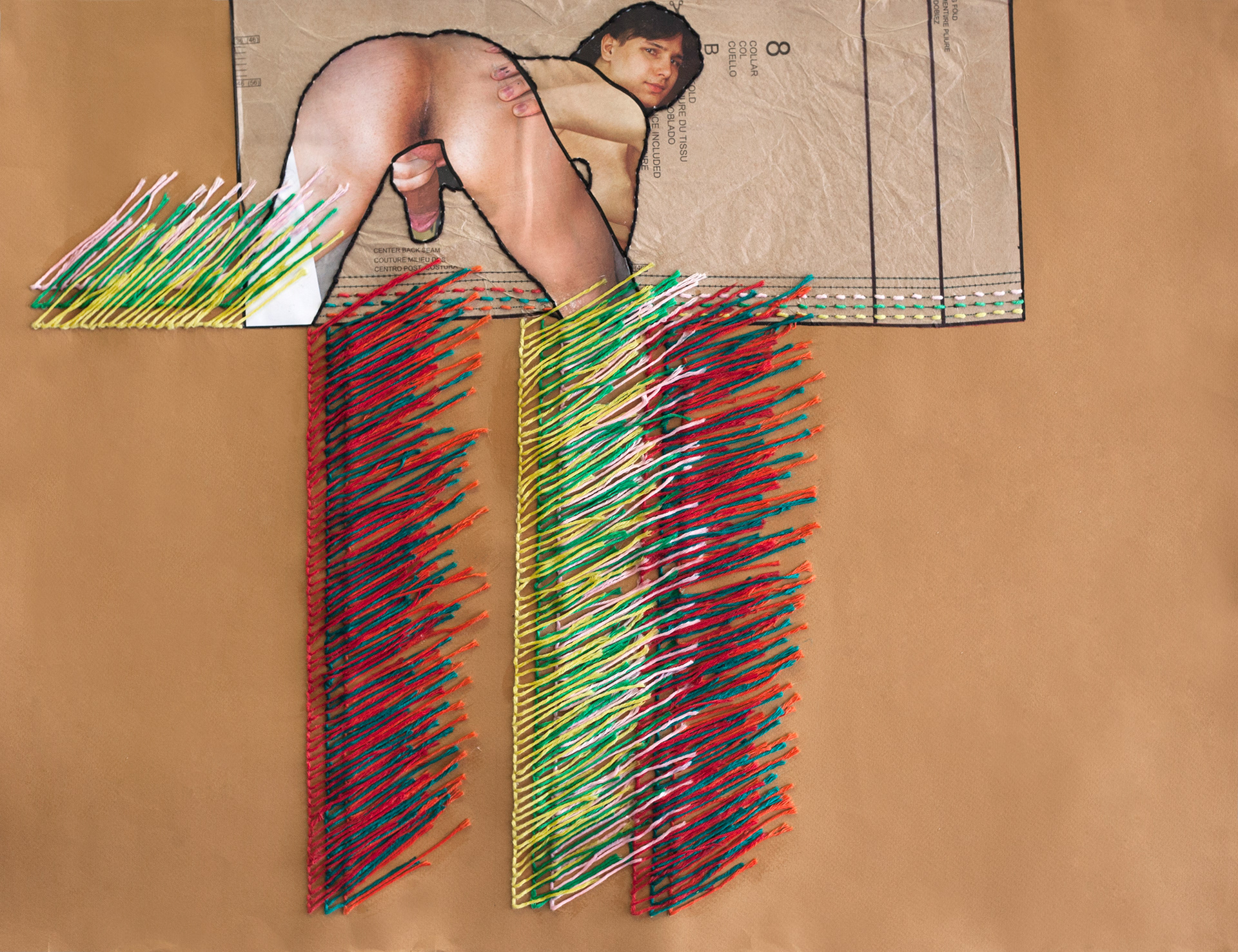 Pattern # 8 | 2019 | Collage and embroidery on paper | 65cm x 50cm