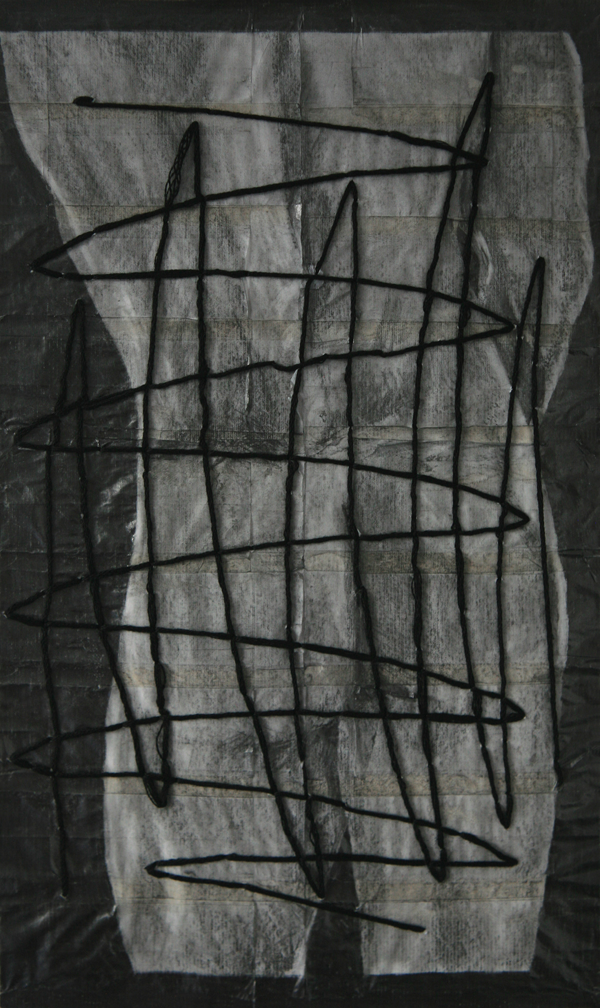 Untitled #1 | 2020 | Embroidery and pencil on fag (cigarette) papers | 21cm x 29.7cm