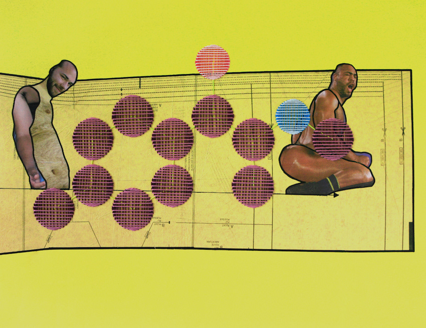 Me Ow Me Ow   |   2020   |   Collage and embroidery on paper   |   65cm x 50cm