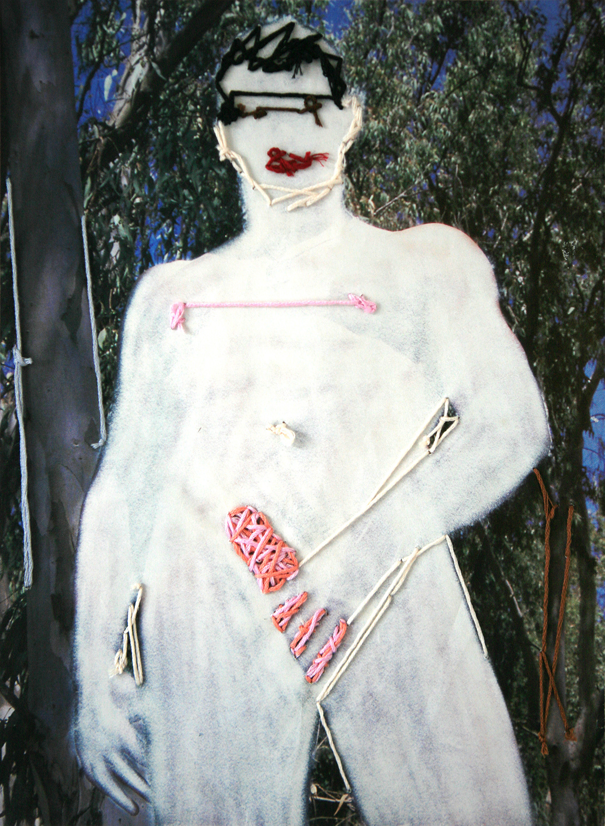 # 1 | 2020 | Embroidery on erased image from a magazine | 20.2cm x 27.6cm