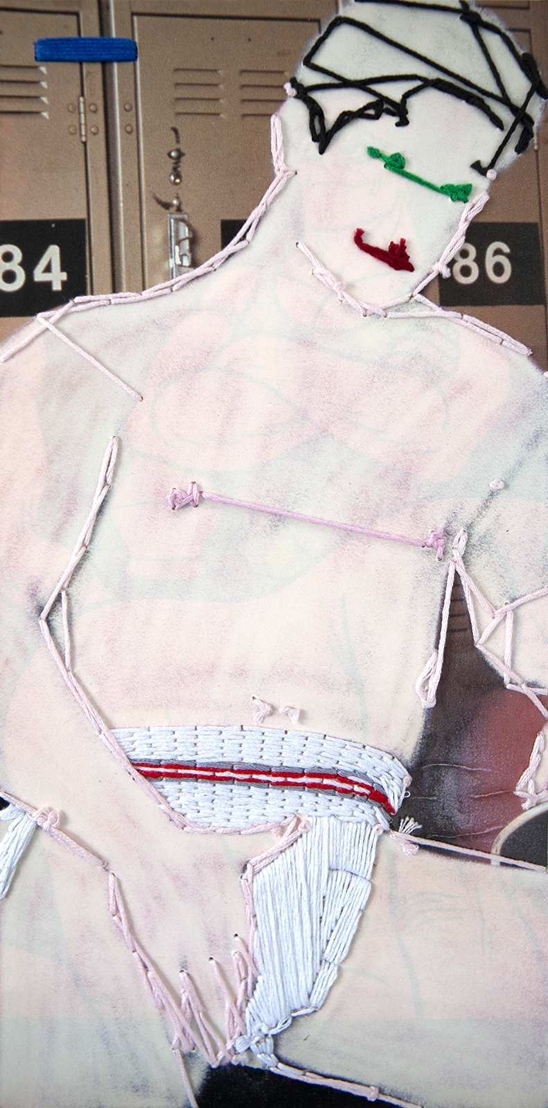 # 19 | 2021 | Embroidery on erased image from a magazine | 13.6cm x 27.5cm