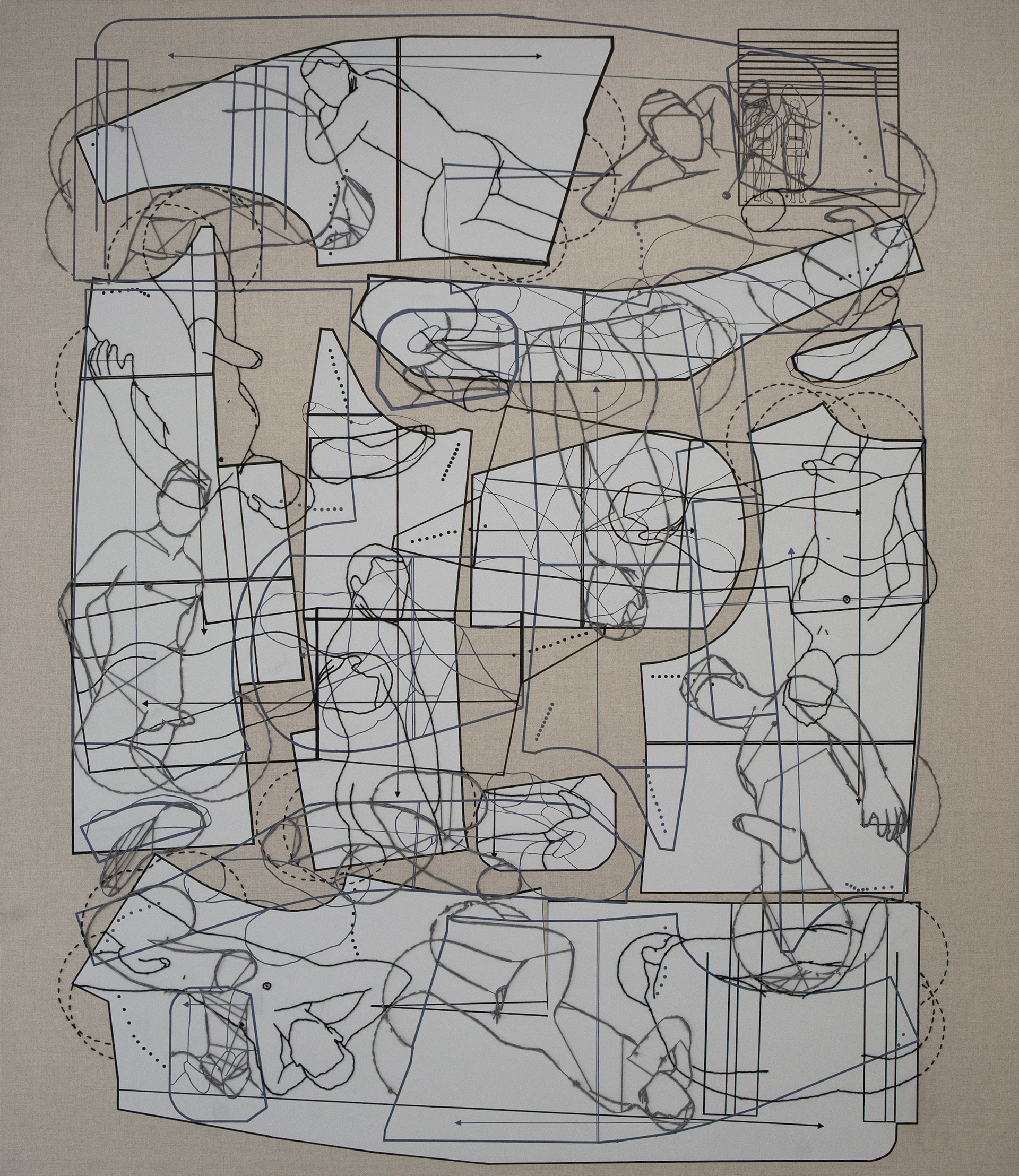 Pattern # 7142A   |   Acrylic paint and embroidery on linen   |   2021   |   150cm x 130cm