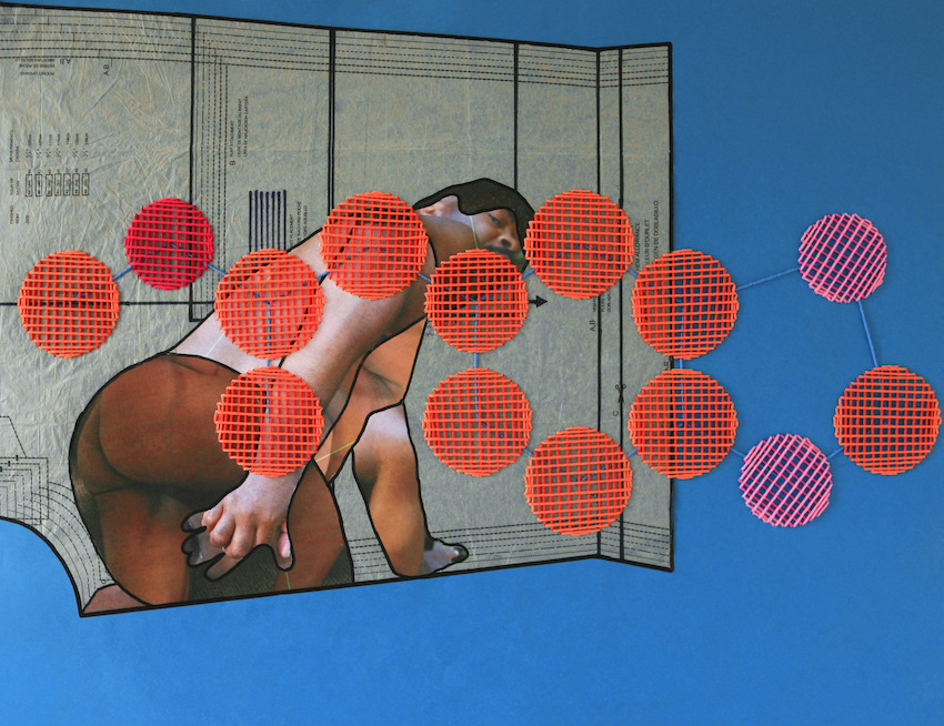 Candy   |   2020   |   Collage and embroidery on paper   |   65cm x 50cm