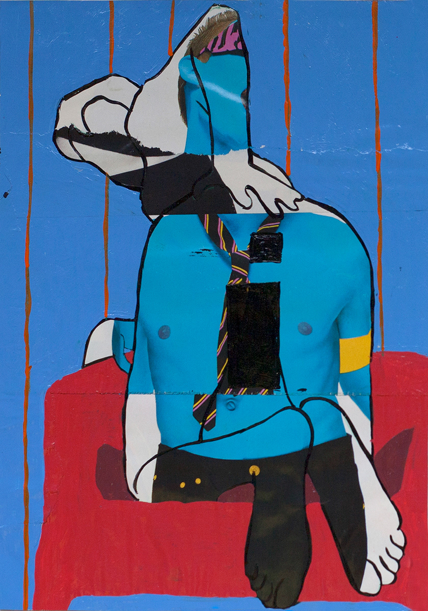 Stefano | 2000 | Gloss paint and collage | 17.5cm x 25.5cm​​​​​​​