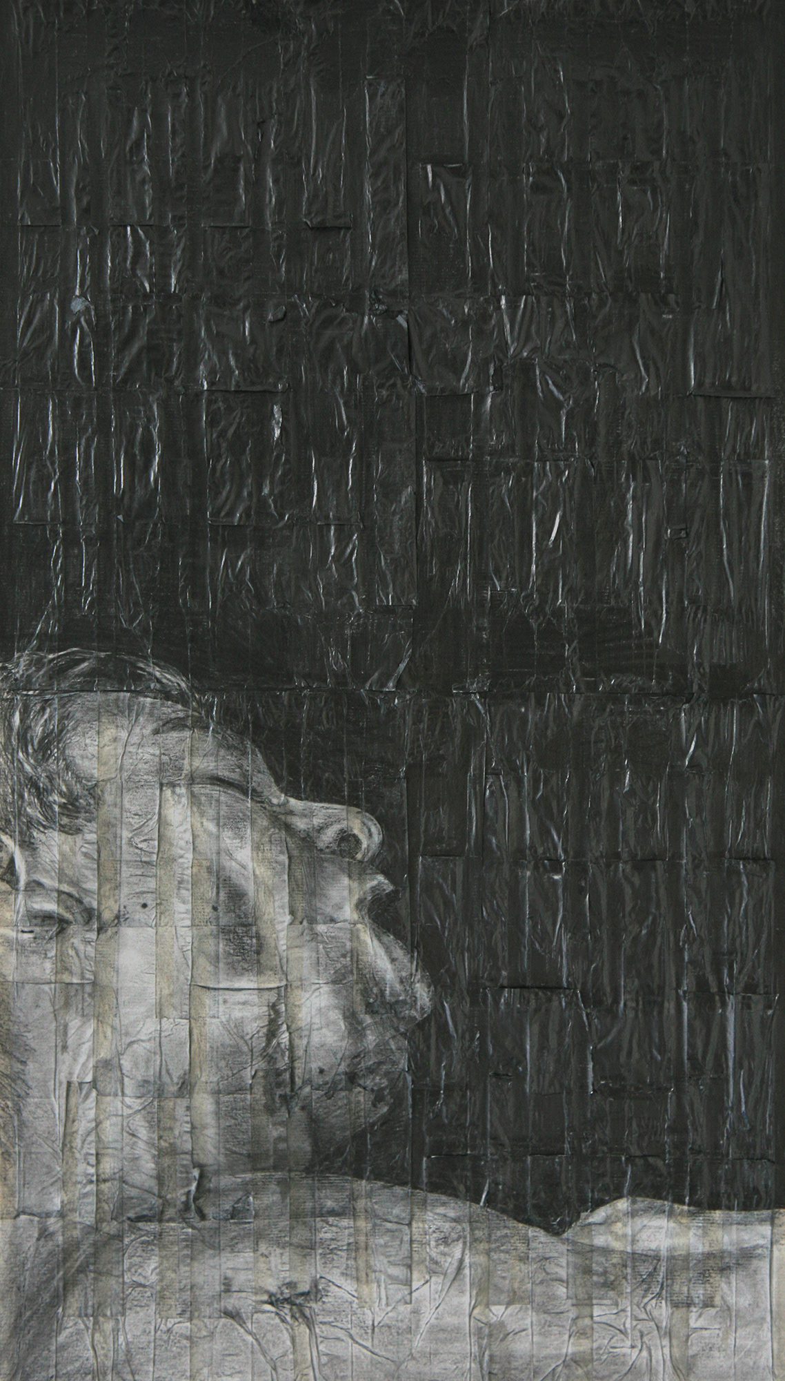 Billy and ■■■ | 2020 | Pencil on fag (cigarette) papers | 23.5cm x 41.3cm