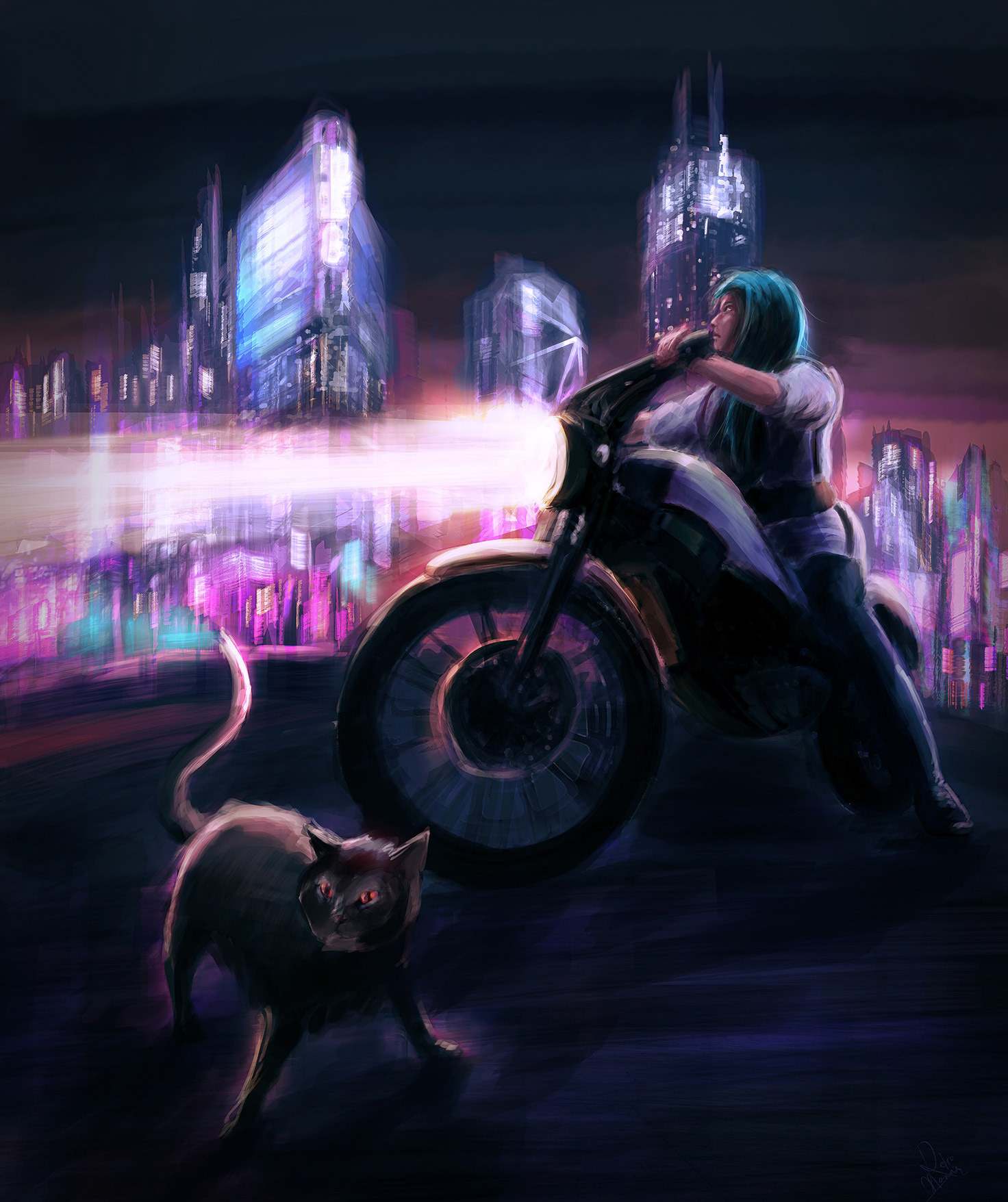 City Behind Us. Painted in Photoshop.