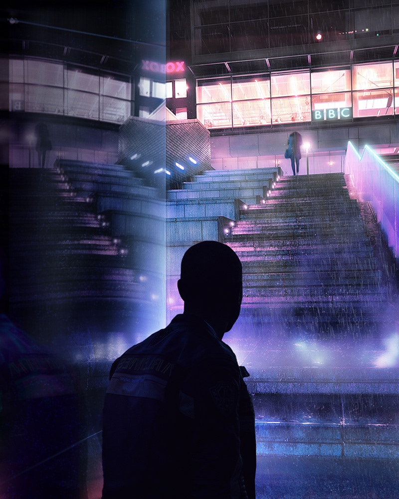 Leave Her Alone. Photography and collage. Created in Photoshop.