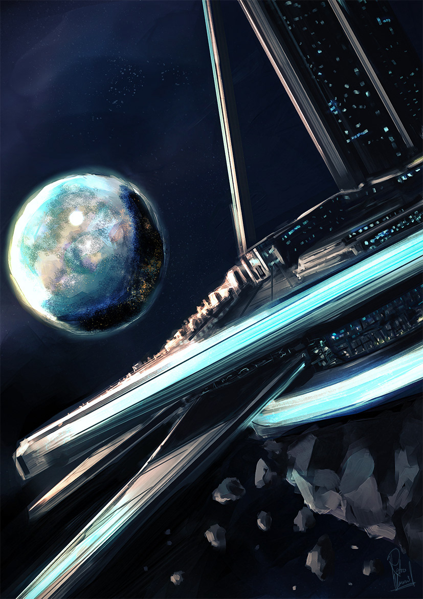 Earth from Afar. Painted in Rebelle 4.