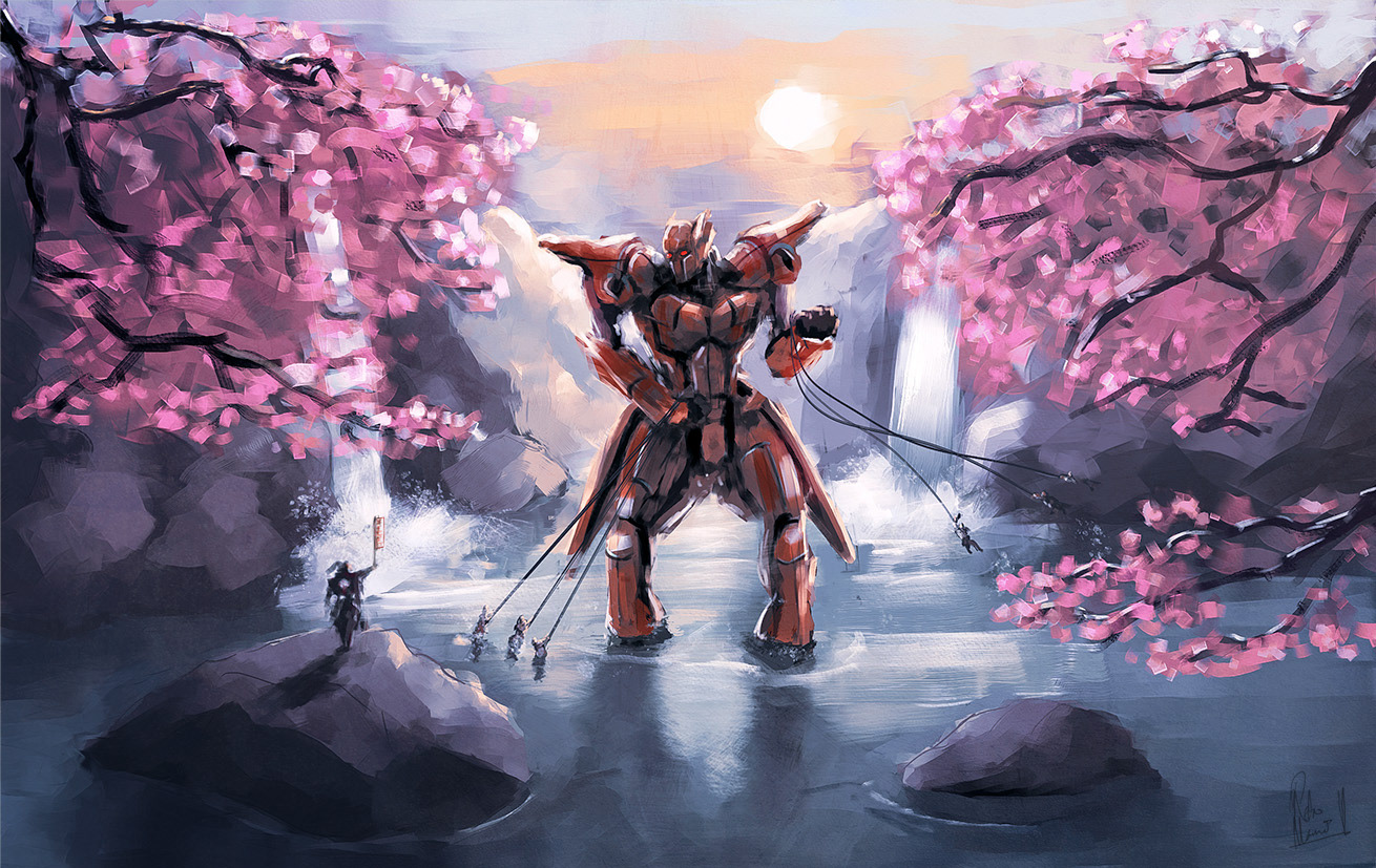 Giant in the Water. Painted in Rebelle 4.