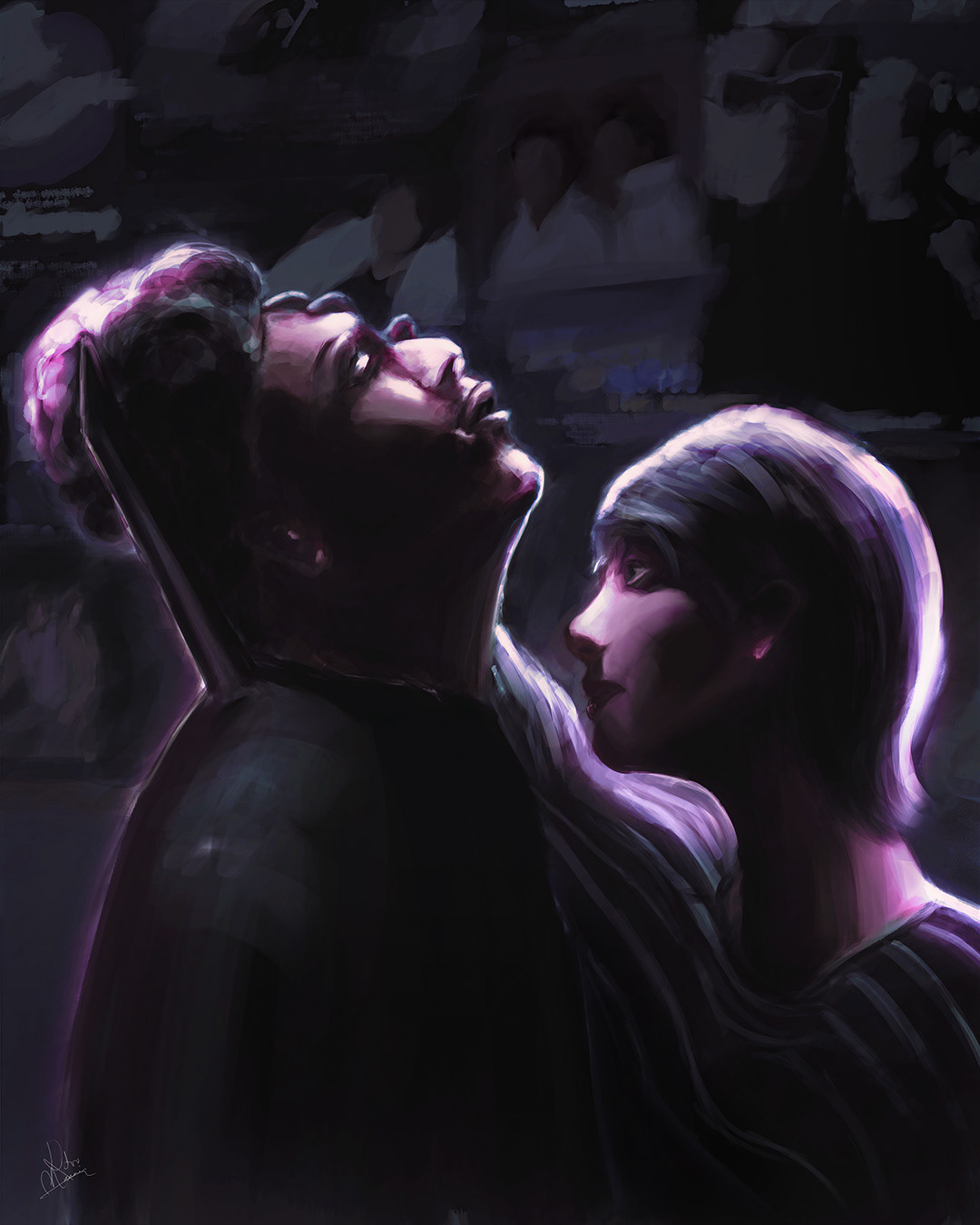 Tribute to the film A Girl Walks Home Alone At Night. Painted in Photoshop.