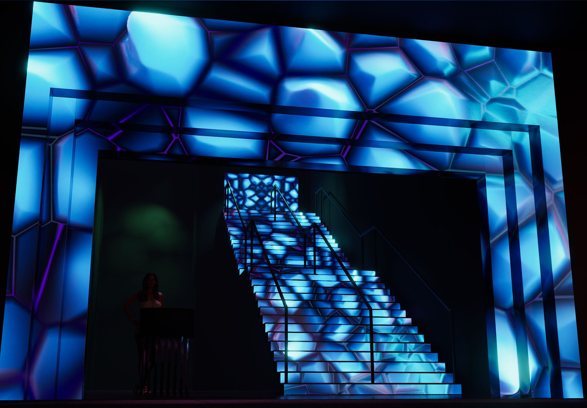 LED pre-visualization - ENIGMA nightclub shopfront