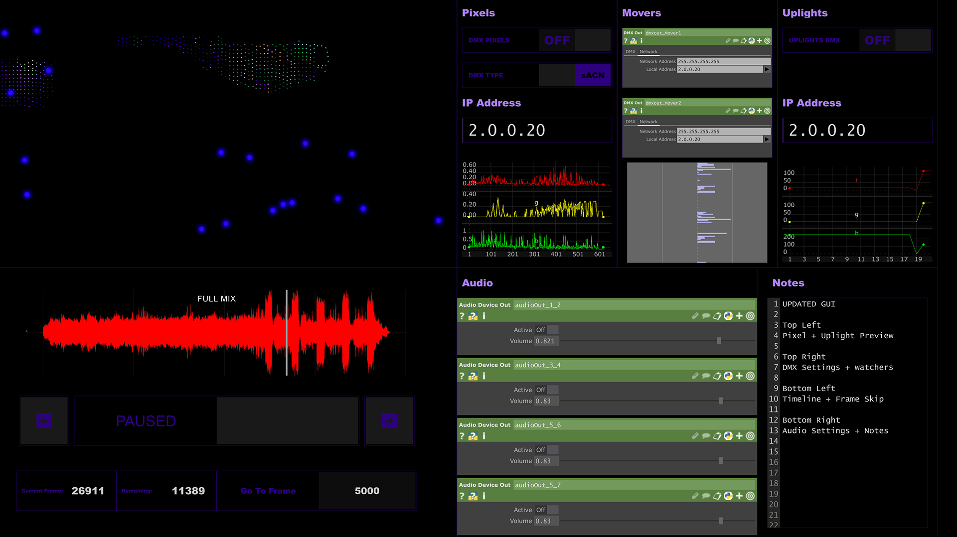 Graphic User Interface - For programming garden immersive experience