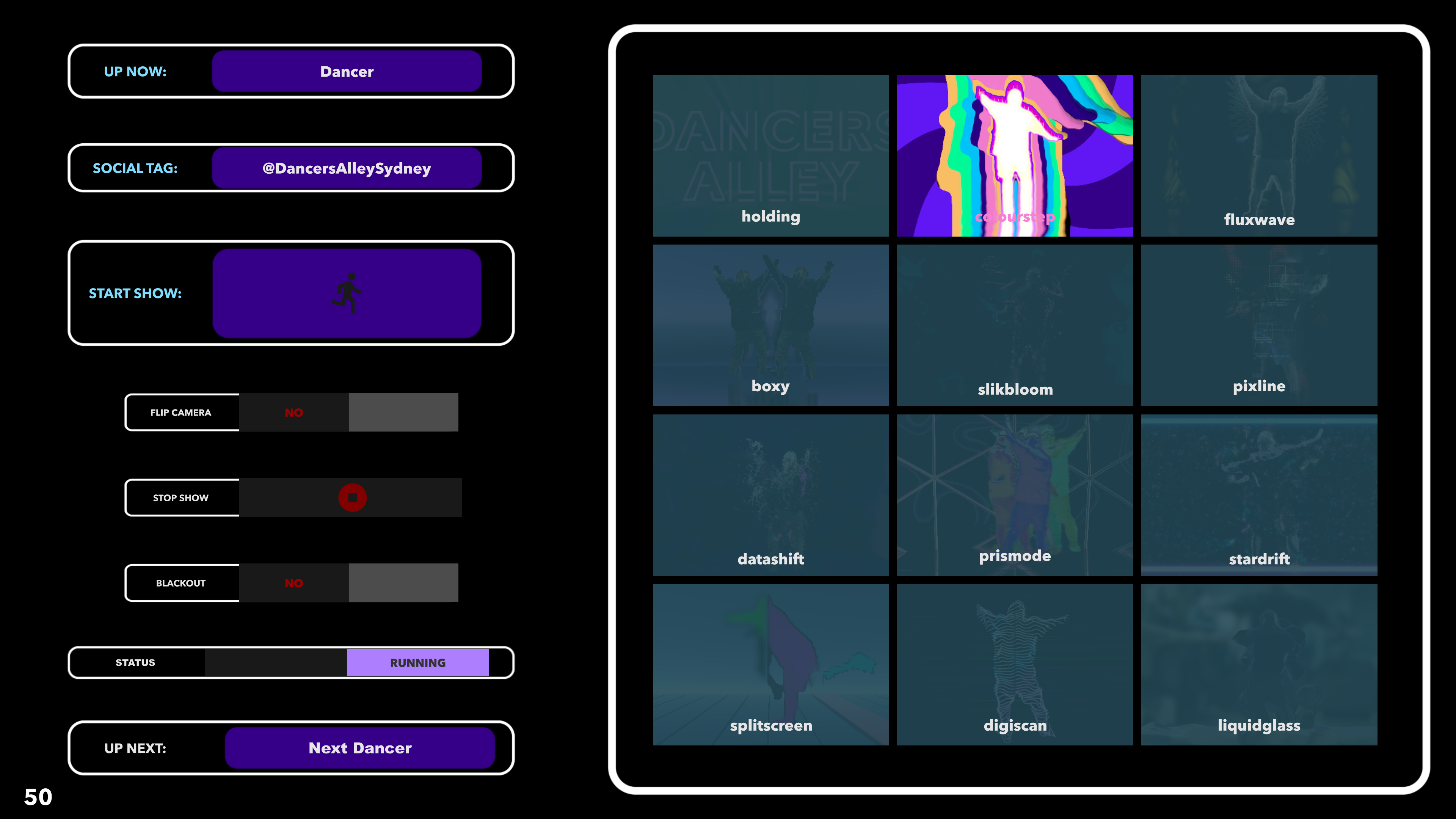 Real-Time playback system with custom GUI for Interactive Installation - Dancers Alley