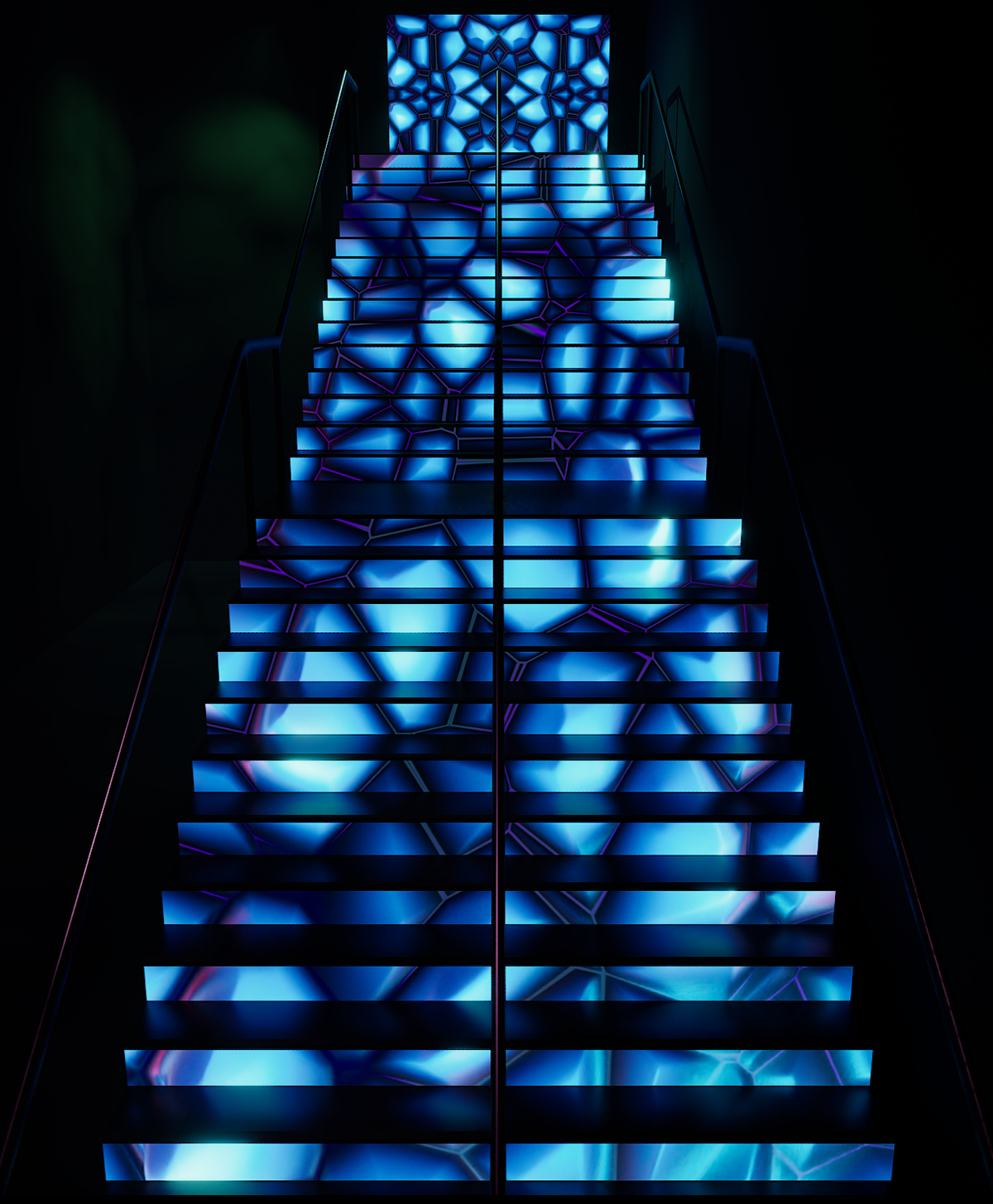 LED pre-visualization - ENIGMA nightclub staircase
