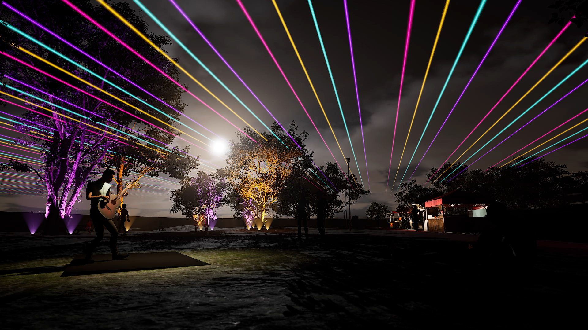 Festival Pre-Visualization - Laser canopy over a festival