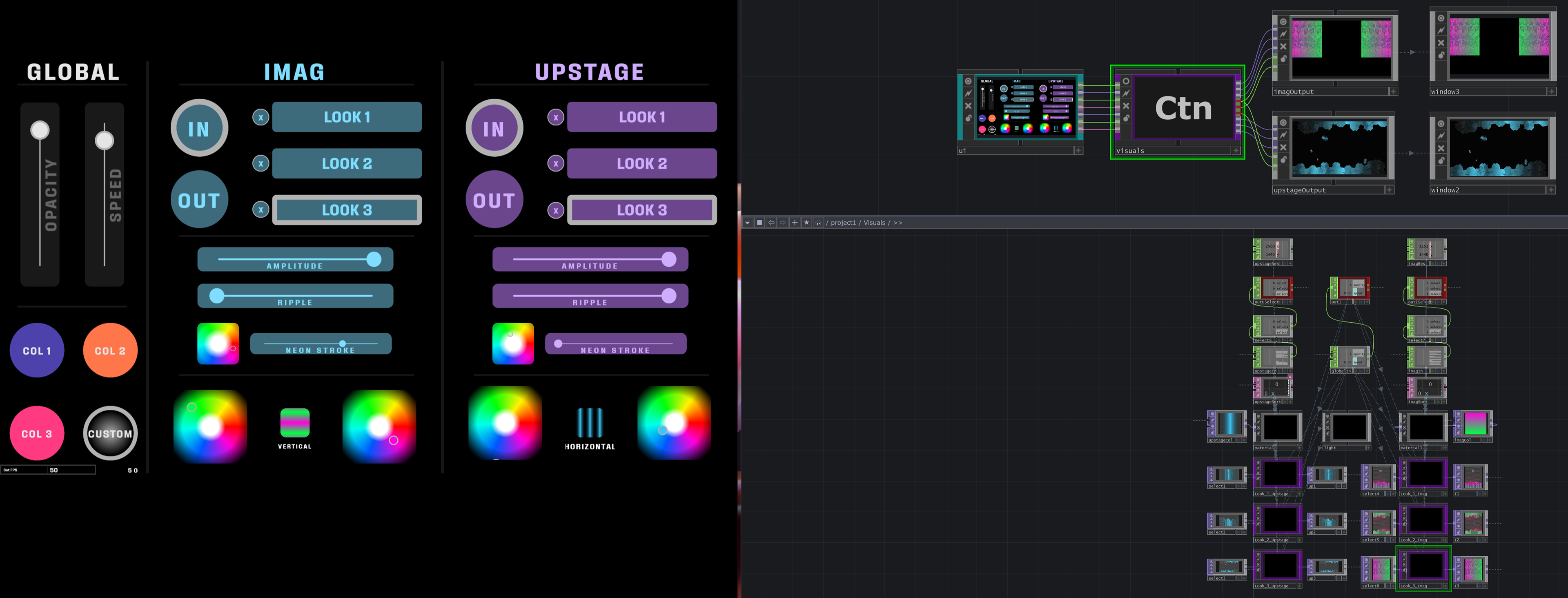 Custom branded GUI for overlay content at music festival