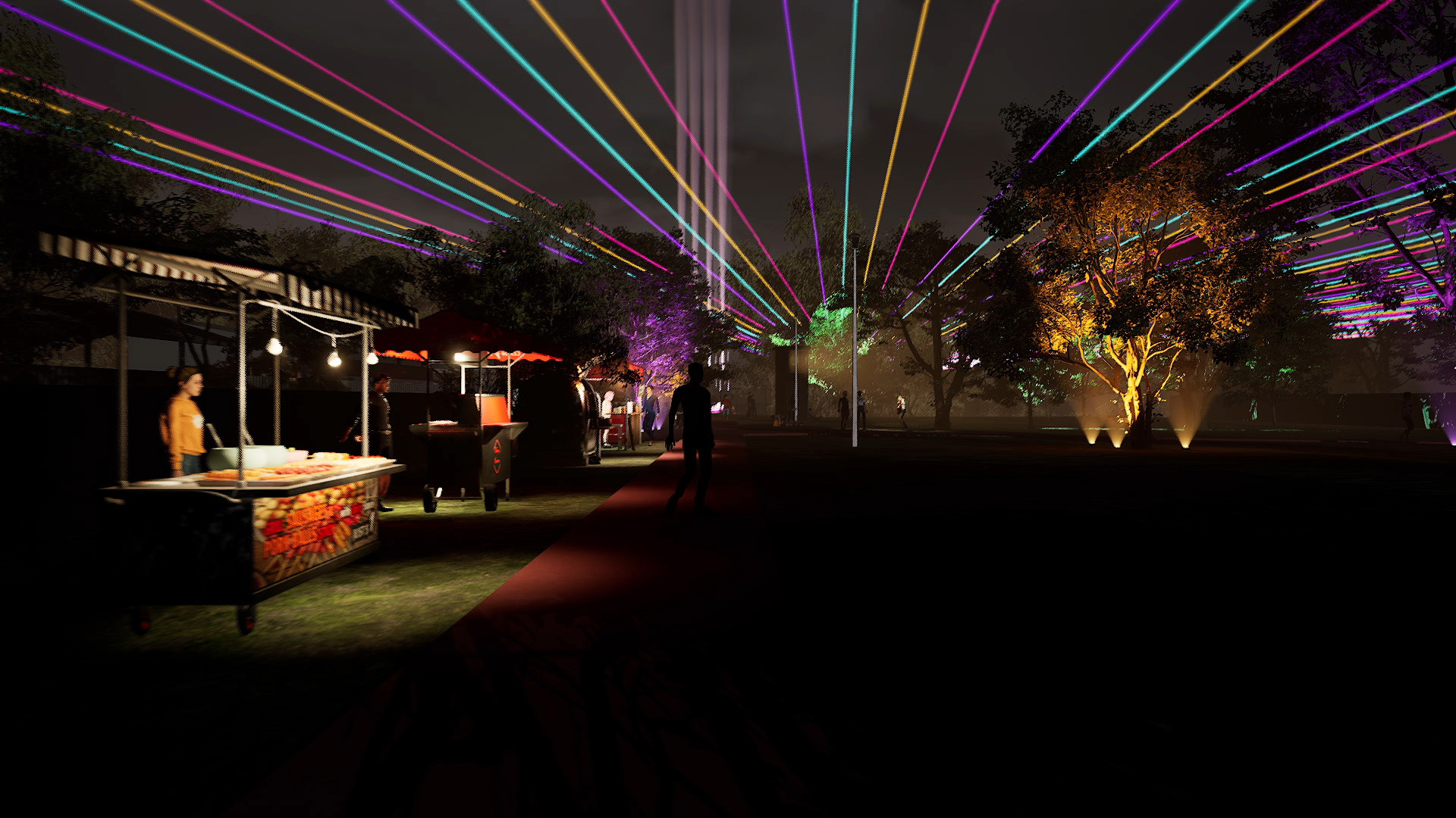 Festival Pre-Visualization - Lasers, projectors and lights