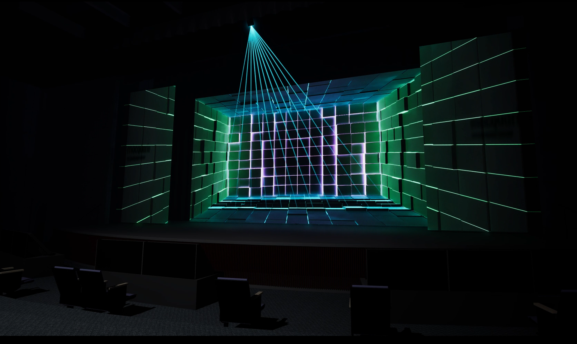 Show pre-visualization - Split screen with Laser tracing