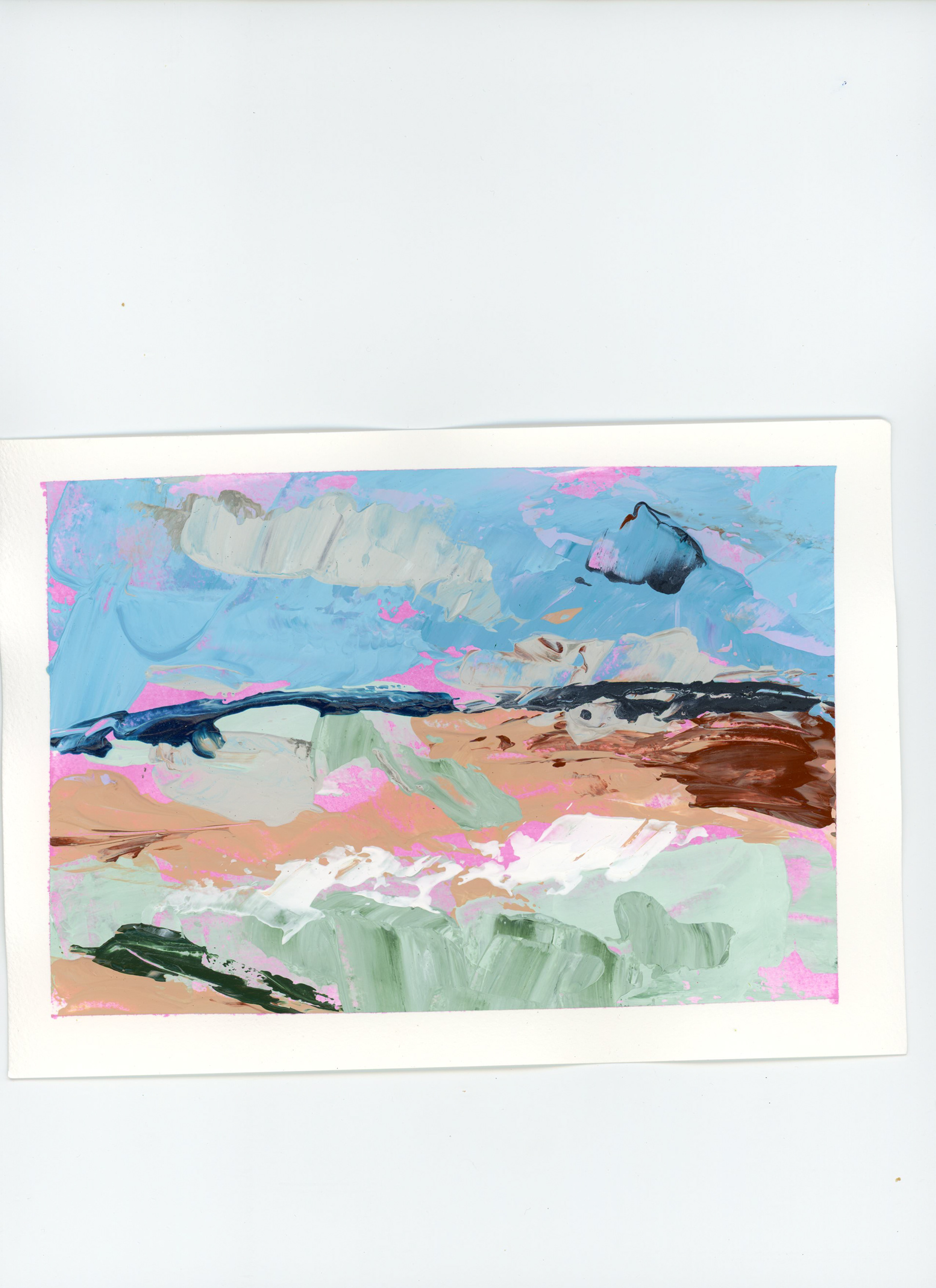 Hollands landschapje zeezicht terschelling #3 | a5 | Acryl | €15 | ex verzend