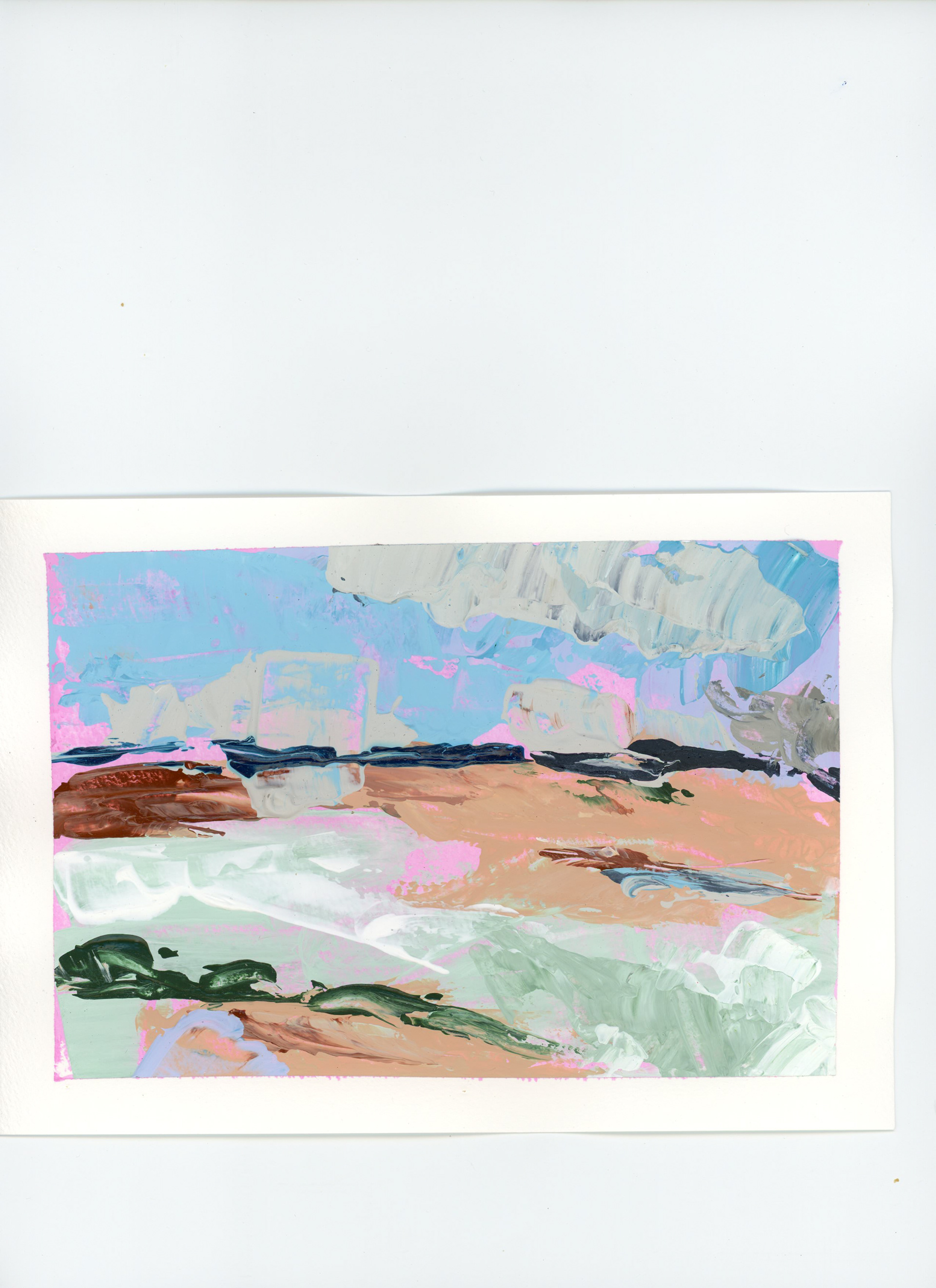 Hollands landschapje zeezicht terschelling #2 | a5 | Acryl | €15 | ex verzend